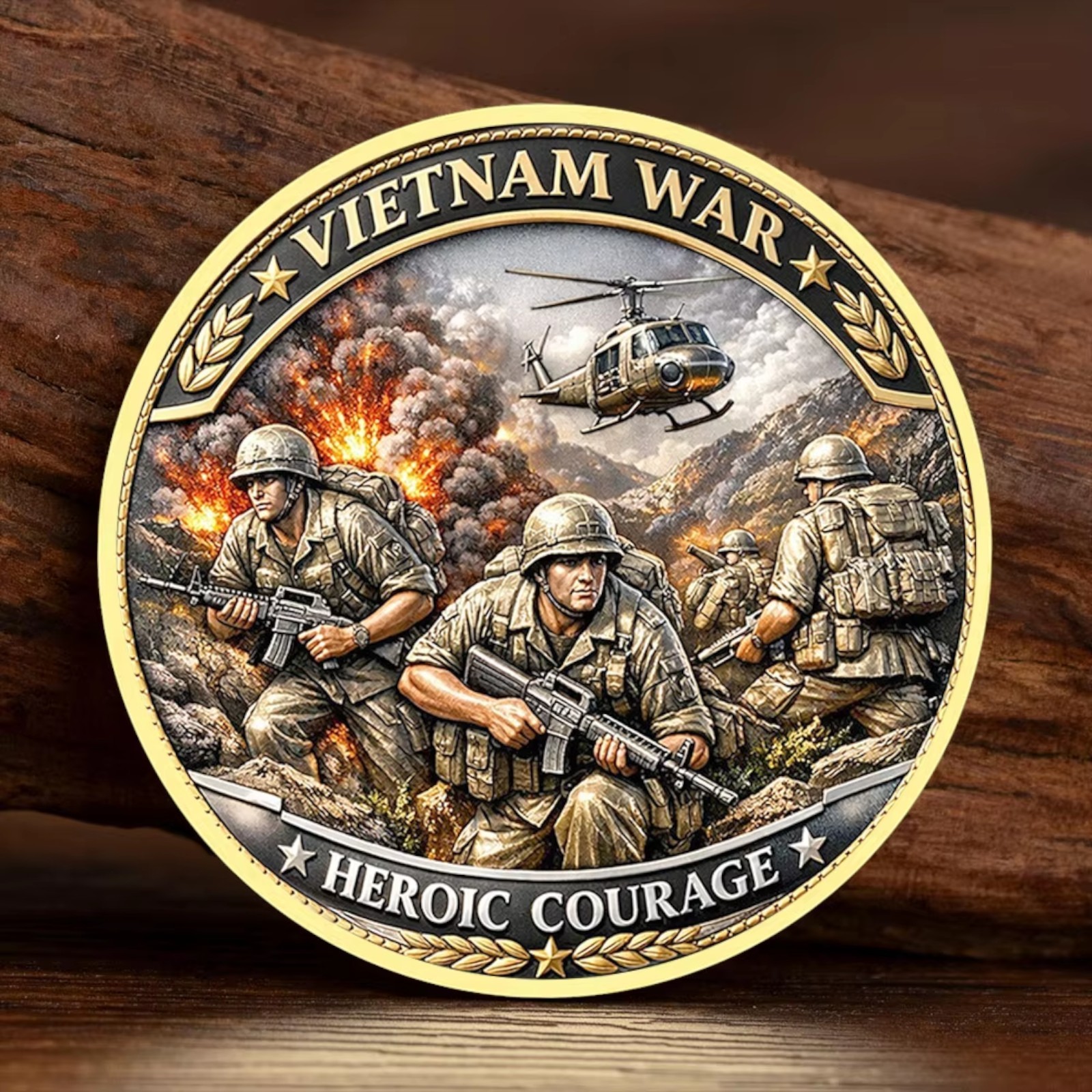 Vietnam War Veteran Challenge Coin 1959-1975 Honor Heroic Courage Military Gift