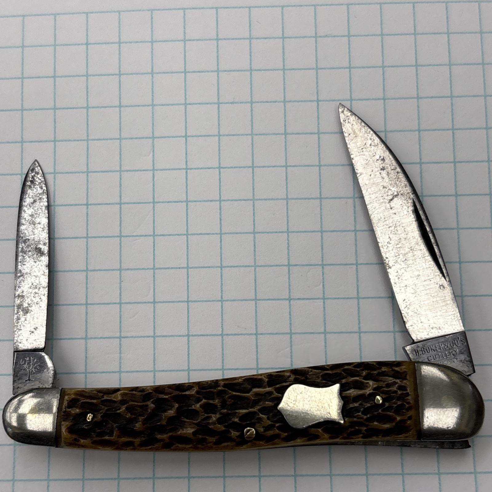 H. Boker & Co’s Cutlery Wharncliffe Pen Knife Bone Handles c1891-1940