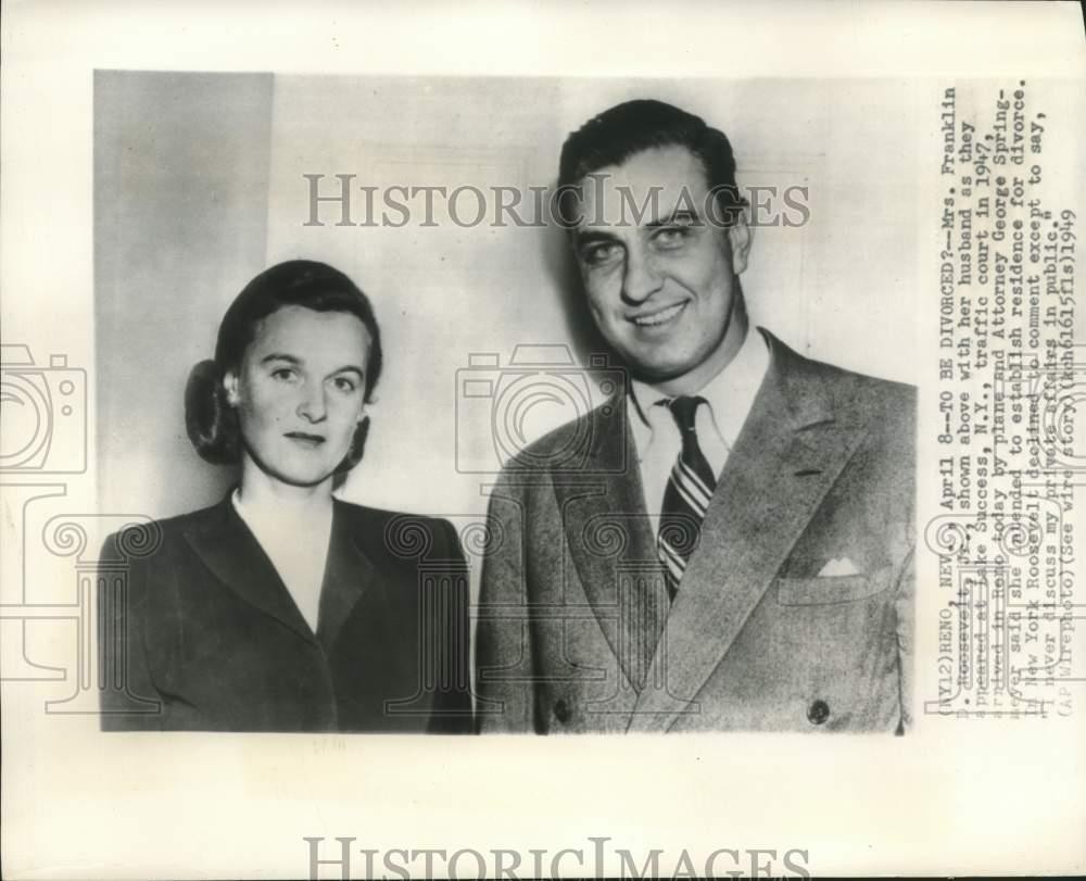 1949 Press Photo Mrs. Franklin D. Roosevelt, Jr & Husband Seek Divorce in Reno 1949 Press Photo Mrs. Franklin D. Roosevelt, Jr & Husband Seek Divorce in Reno