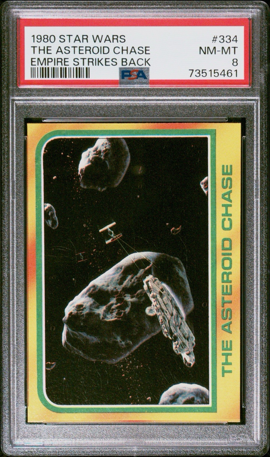 1980 Topps Star Wars Empire Strikes Back Card #334 The Asteroid Chase PSA 8