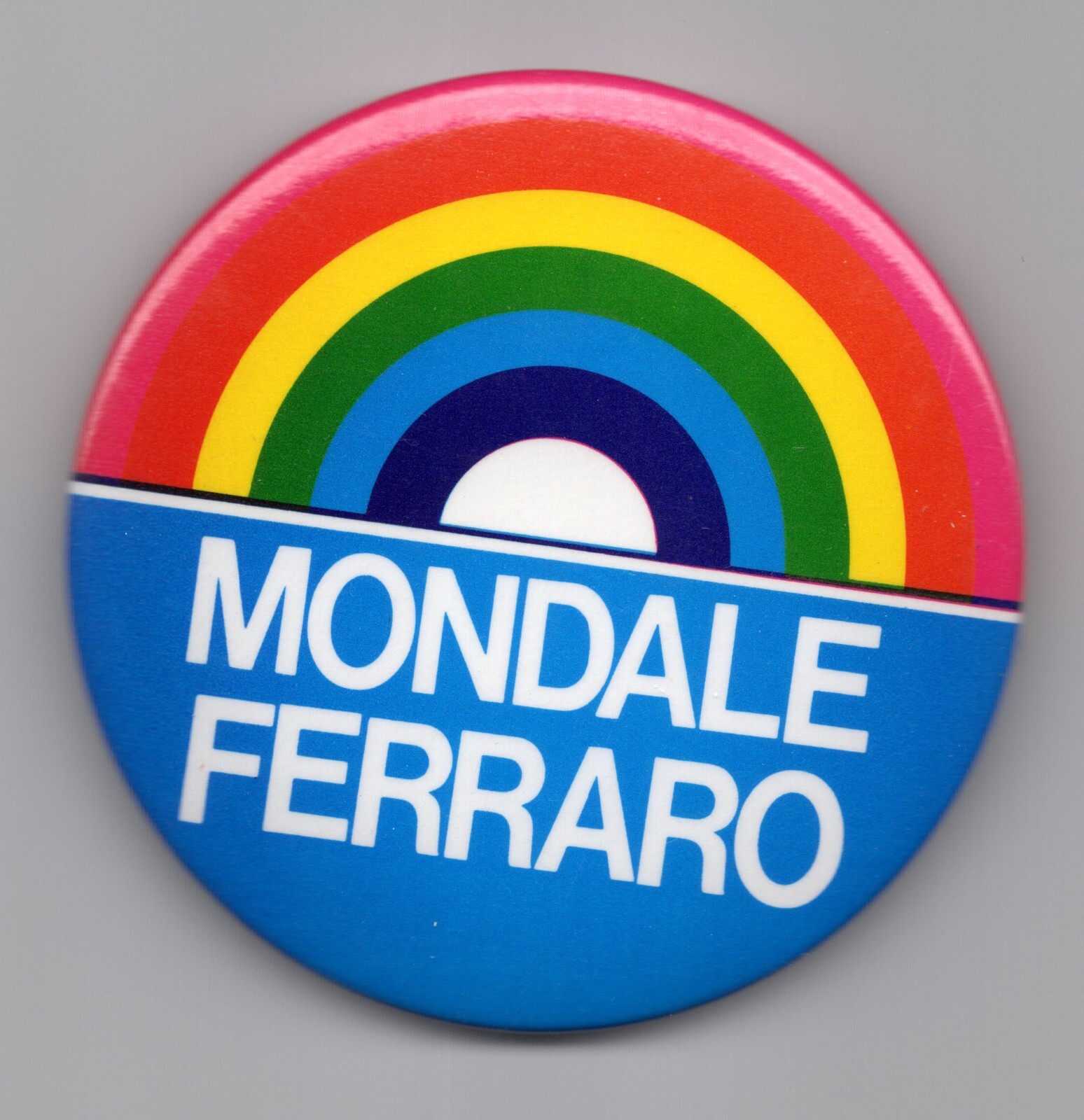 Mondale Ferraro 1984 Campaign Button Pin Political Jesse Jackson Rainbow