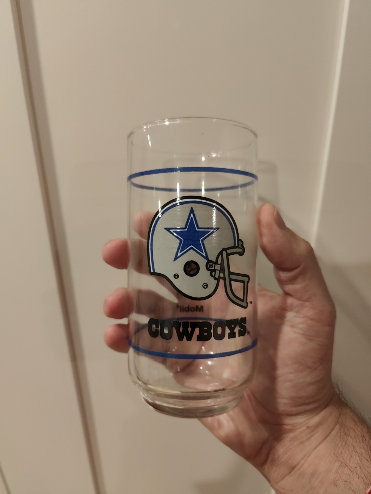 NEW Dallas Cowboys Mobil Oil 1980s Promotional 14 Oz Glass