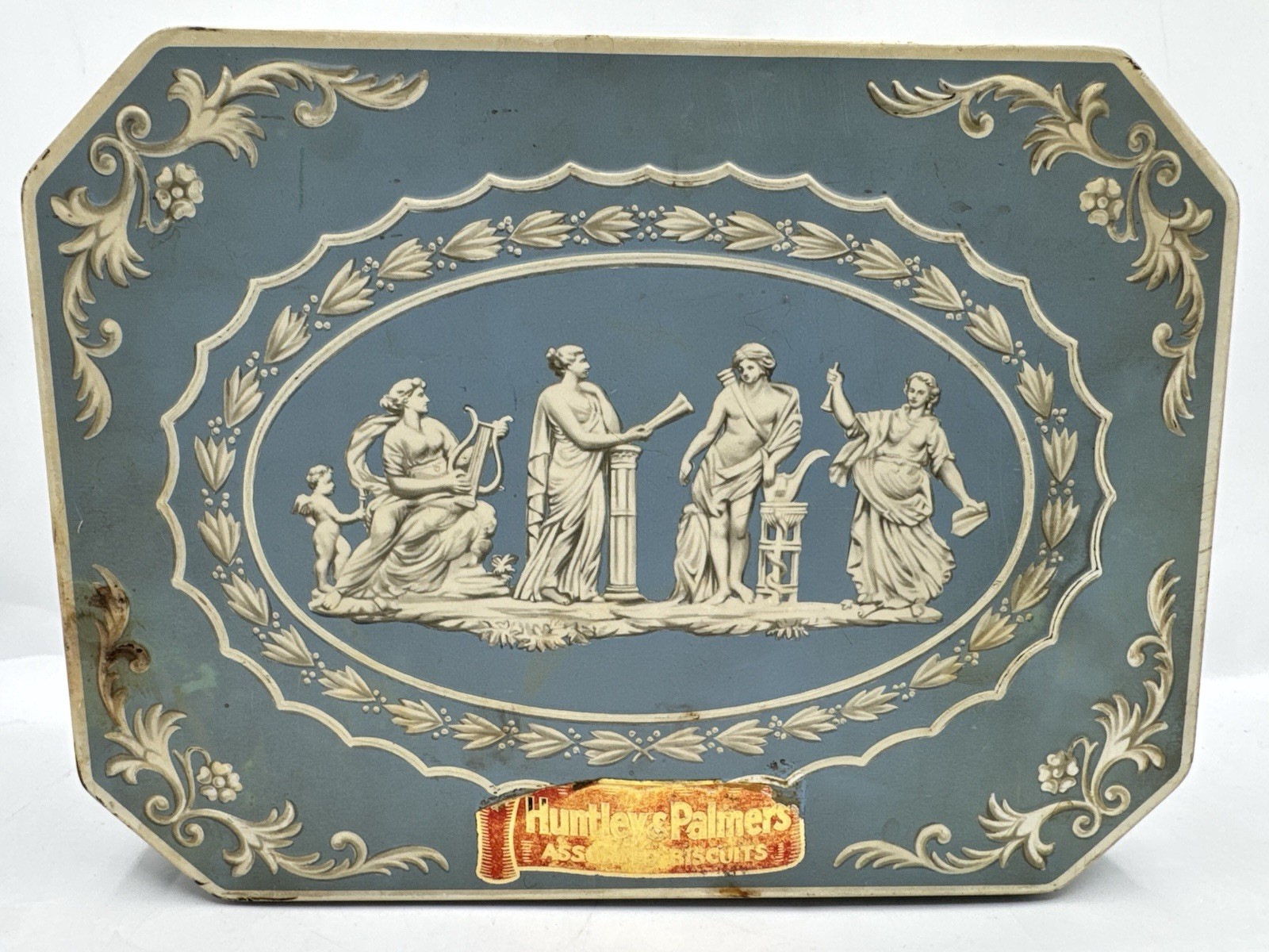 Vintage Huntley and Palmer Biscuit Tin Wedgwood Casket Unusual Rare