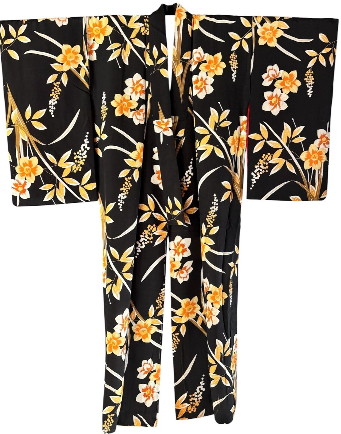 1950\'s Vintage Japanese Silk KIMONO Kimono Boho Jacket Coat Gown Robe Antique