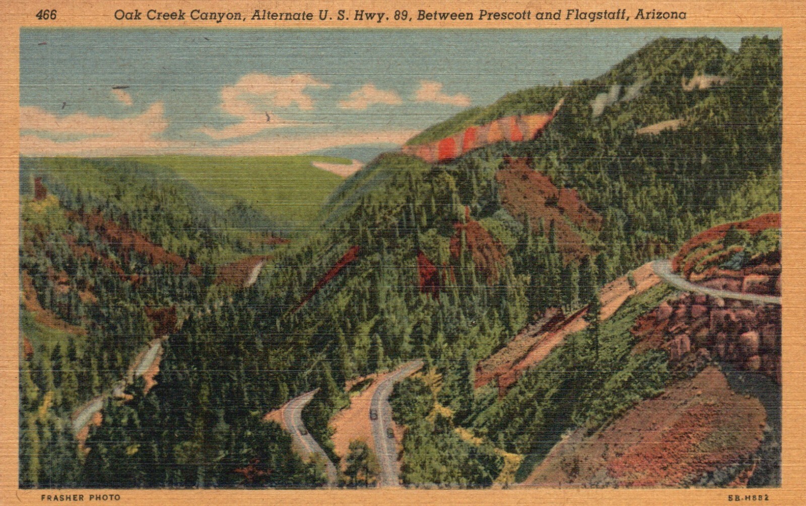 Postcard AZ Oak Creek Canyon Alternate Highway 89 Linen Vintage PC f4112 Postcard AZ Oak Creek Canyon Alternate Highway 89 Linen Vintage PC f4112