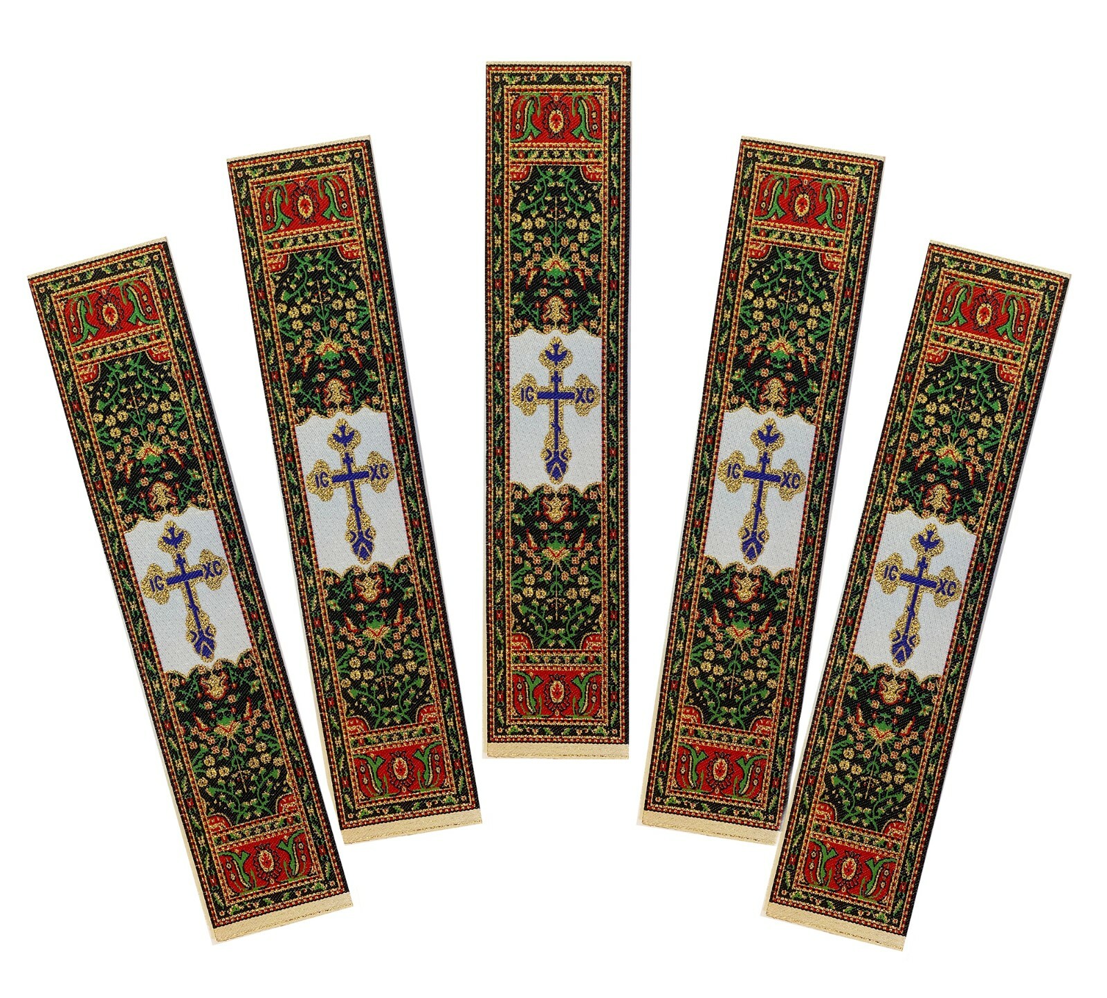 Tapestry Bookmark with a Cross Dove Holy Spirit IC XC Jesus Christ Conquers 5p Tapestry Bookmark with a Cross Dove Holy Spirit IC XC Jesus Christ Conquers 5p
