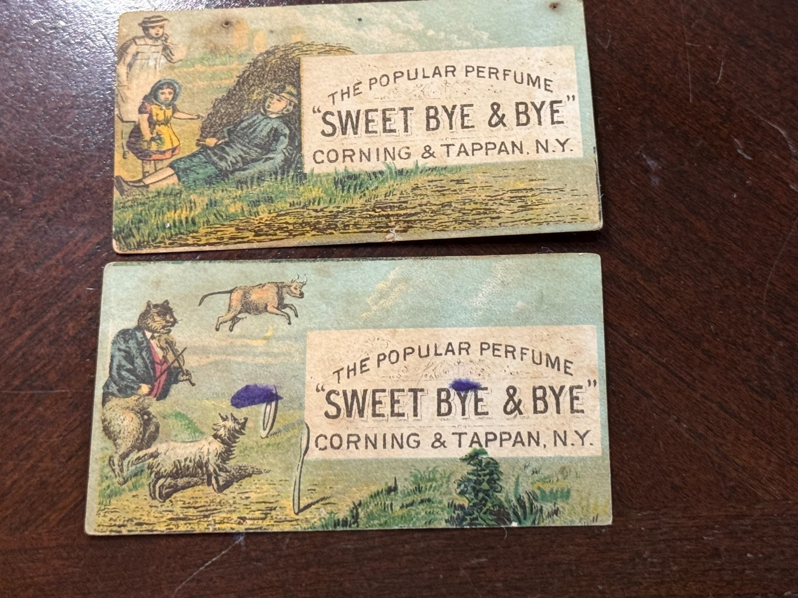 B-078 1880's Tappan's Sweet Bye & Bye Bouquet Victorian Trade Card set pf 2 B-078 1880's Tappan's Sweet Bye & Bye Bouquet Victorian Trade Card set pf 2