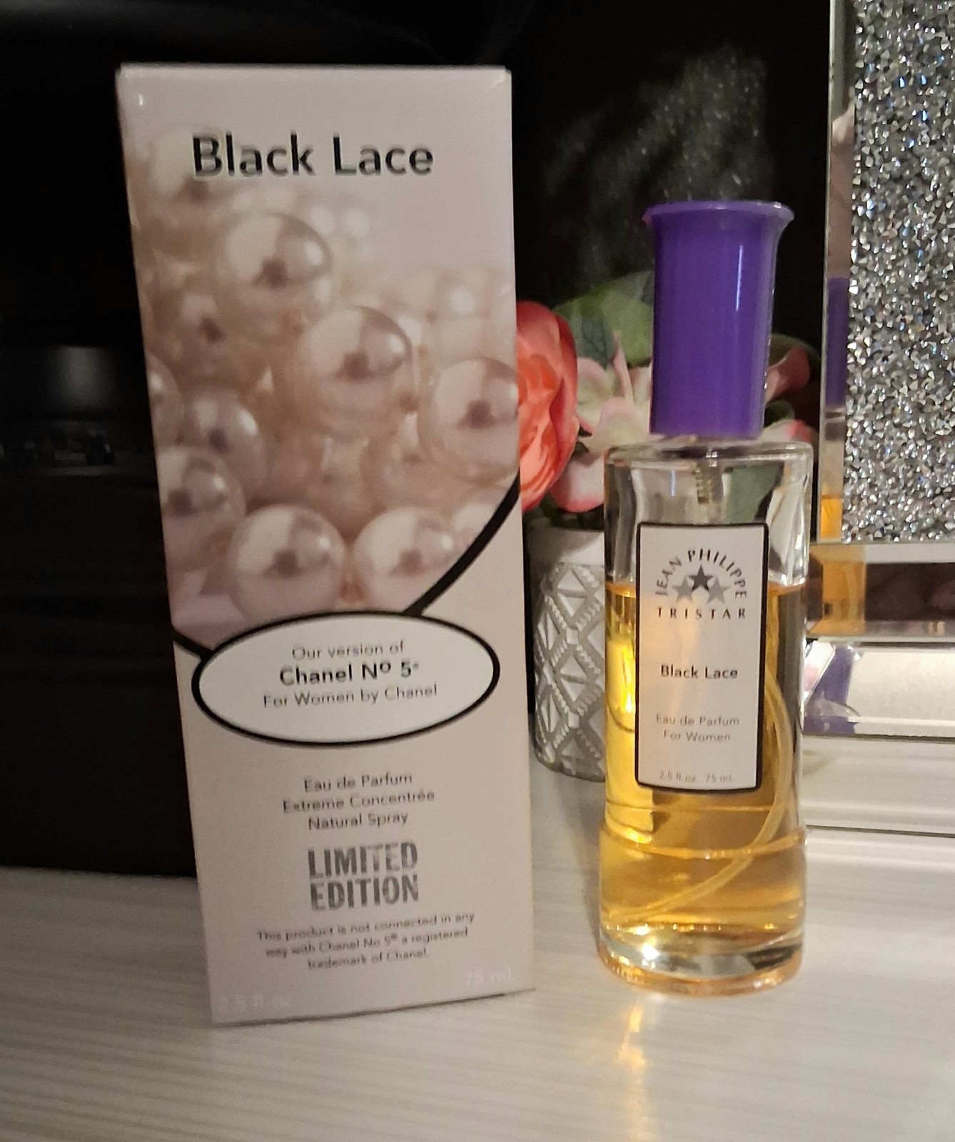 Jean Philippe Tristar Black Lace Eau de Parfum For Women 2.5 Oz 75% Full