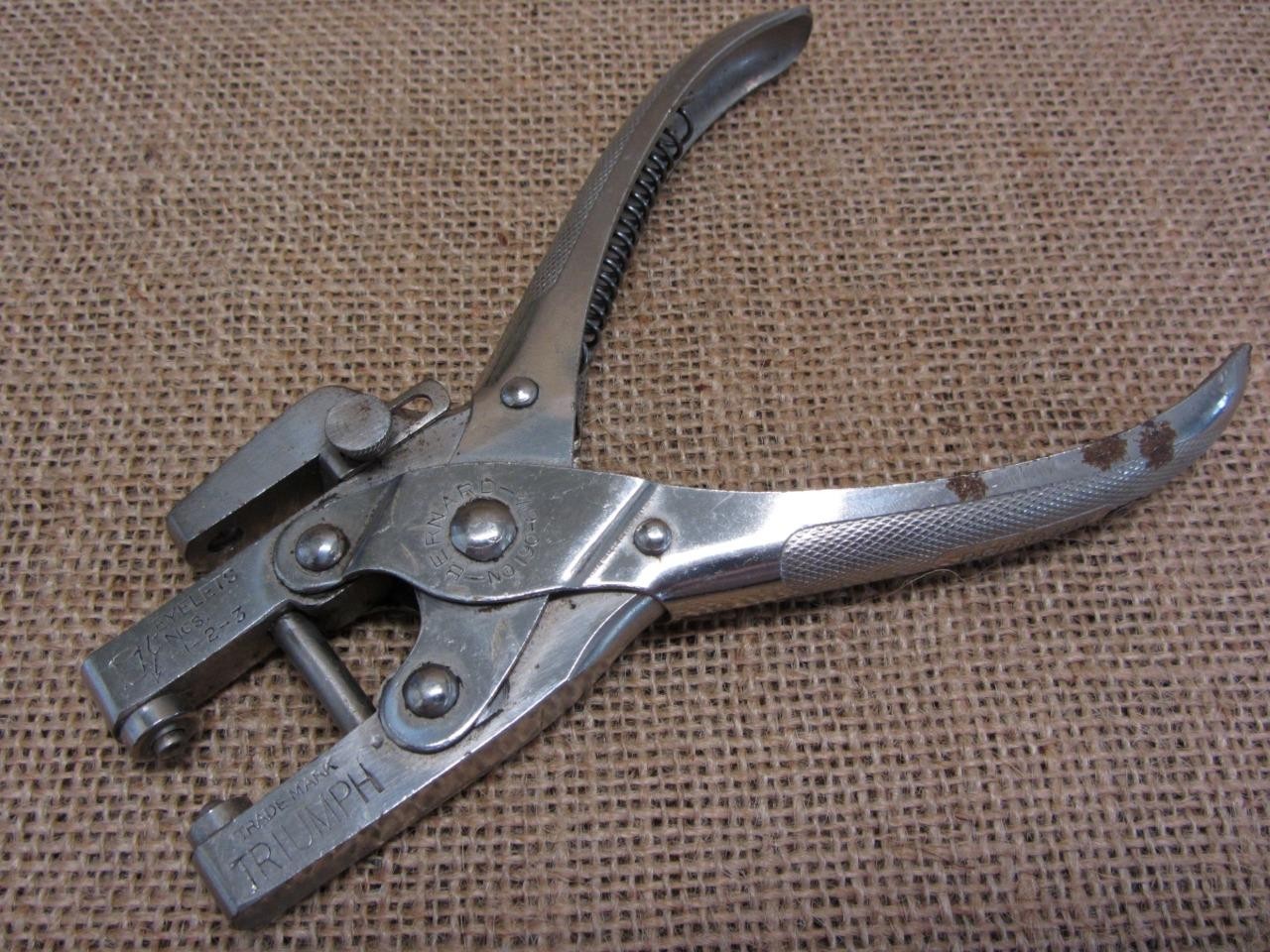 Vintage Bernard No 190 Eyelet Punch 6 1/2 RARE Tool Antique Triumph 11320