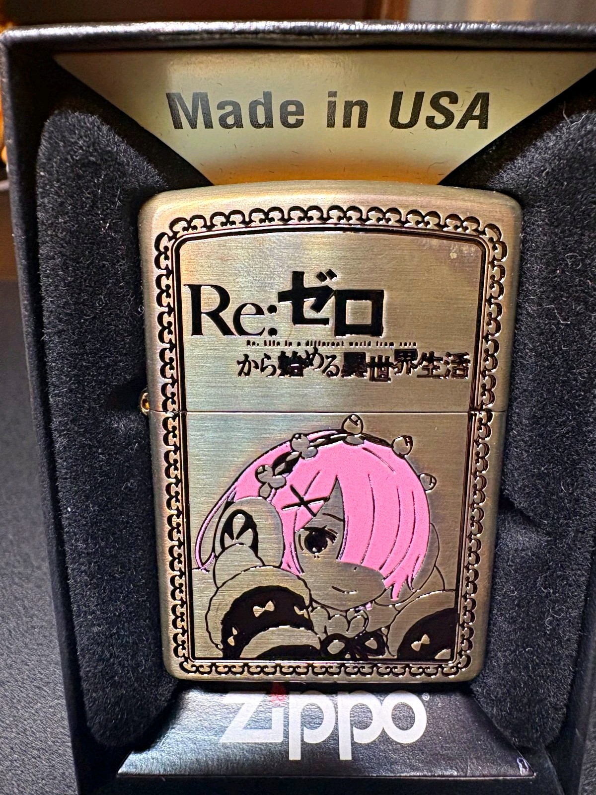 Zippo Re:Zero Ram Anime Character Lighter Made USA w/ Box