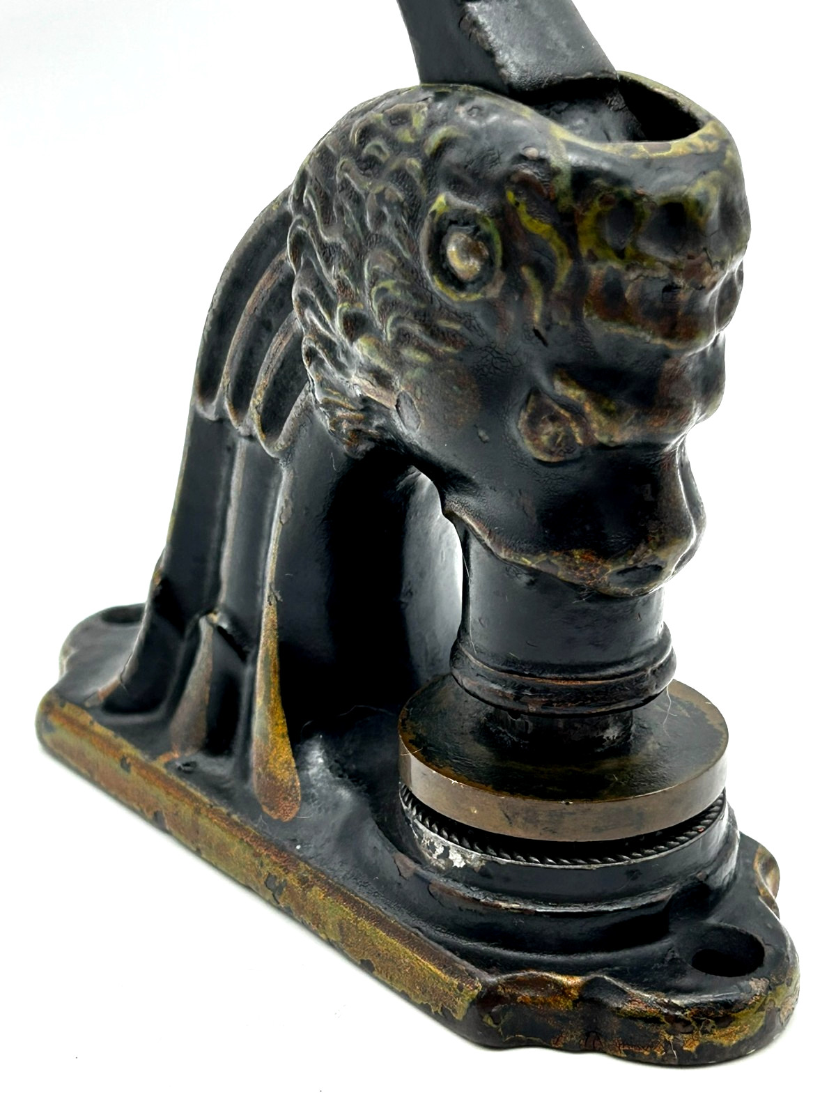 Antique 1876 Cast Iron Lion Head Stamp Seal Press Locust Point Grange Antique 1876 Cast Iron Lion Head Stamp Seal Press Locust Point Grange