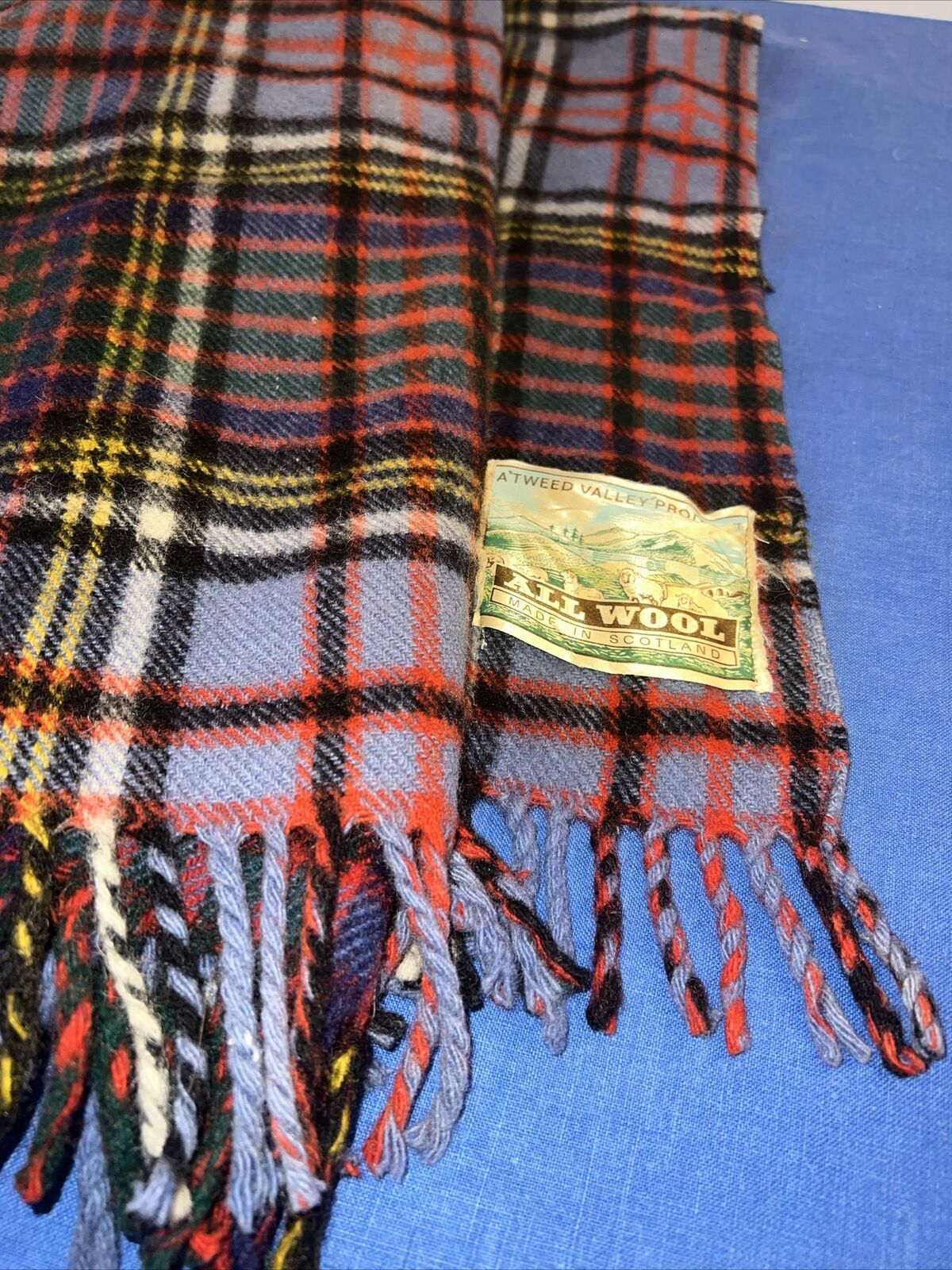 Vintage Tweed Valley Lap Blanket Throw Plaid Wool Scotland