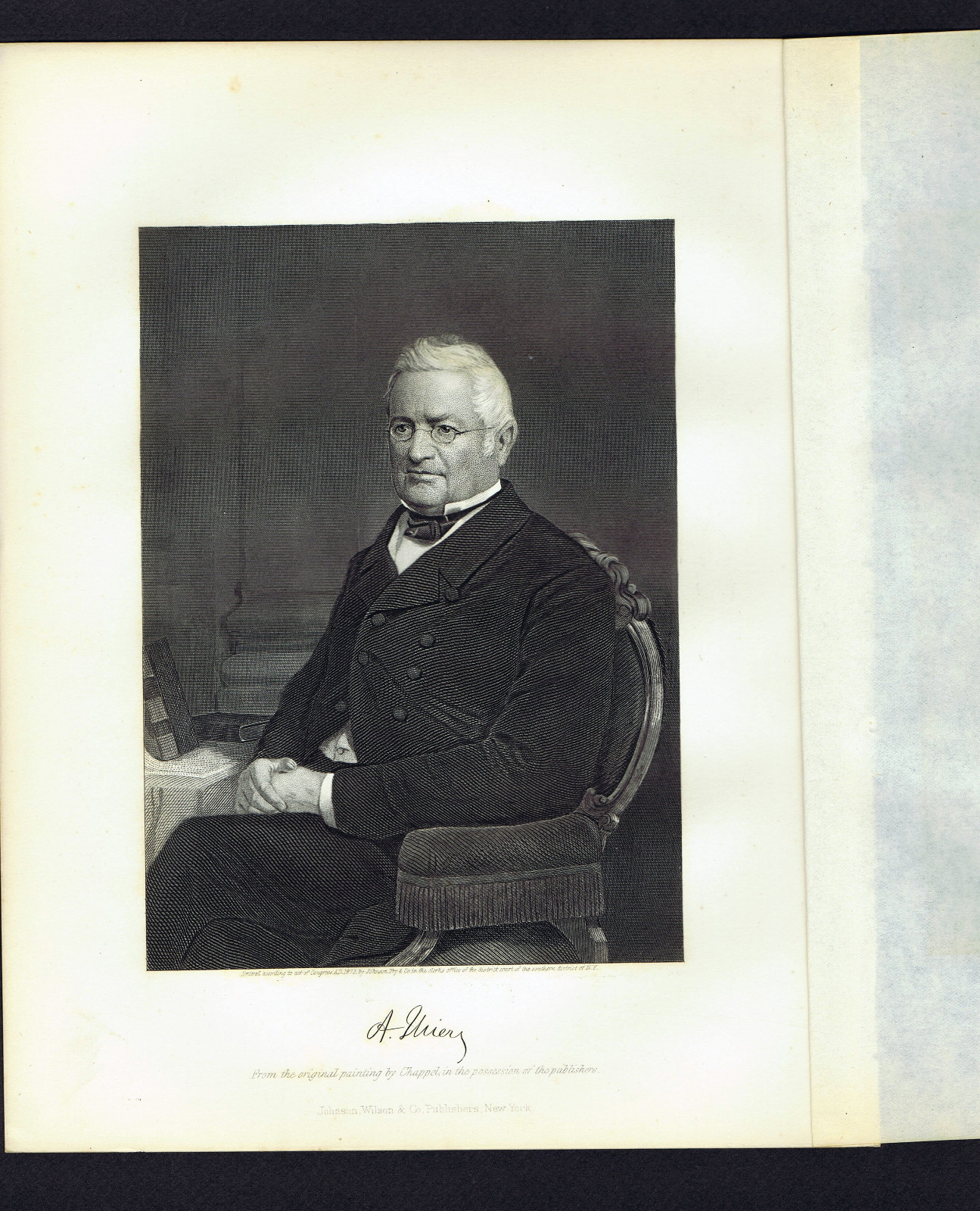Louis Adolphe Thiers (1797-1877) French Statesman-Historian-1873 Steel Engraving