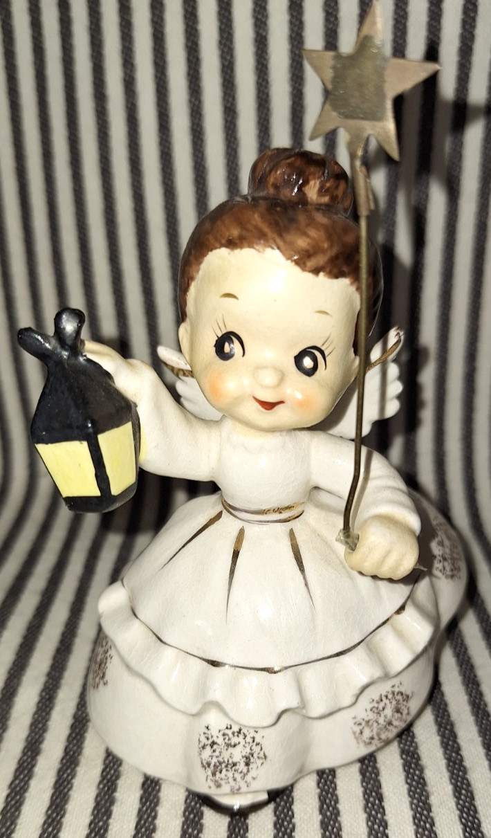 HTF VTG UCAGCO w/TAG CHRISTMAS FAIRY ANGEL GIRL w/LANTERN MAGIC WAND JAPAN Read