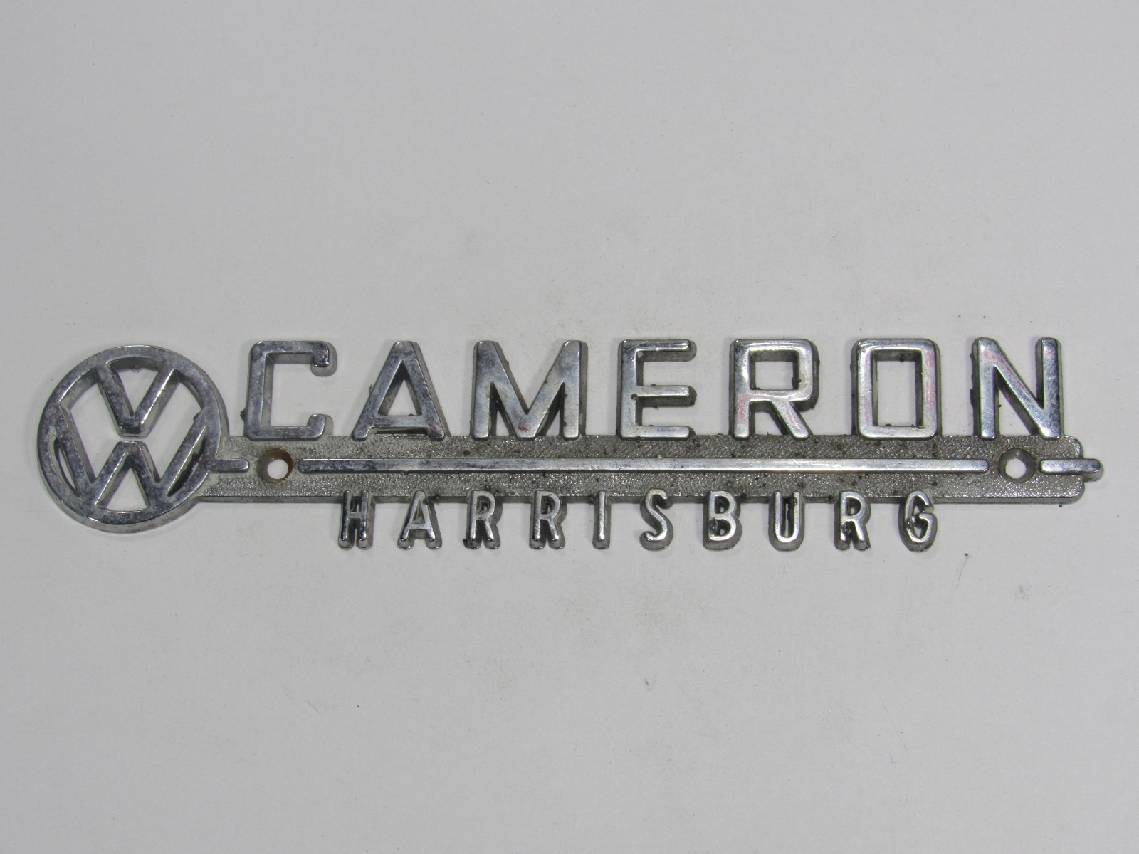 VTG Cameron Volkswagen Harrisburg Pennsylvania Metal Dealer Badge Emblem VW Tag