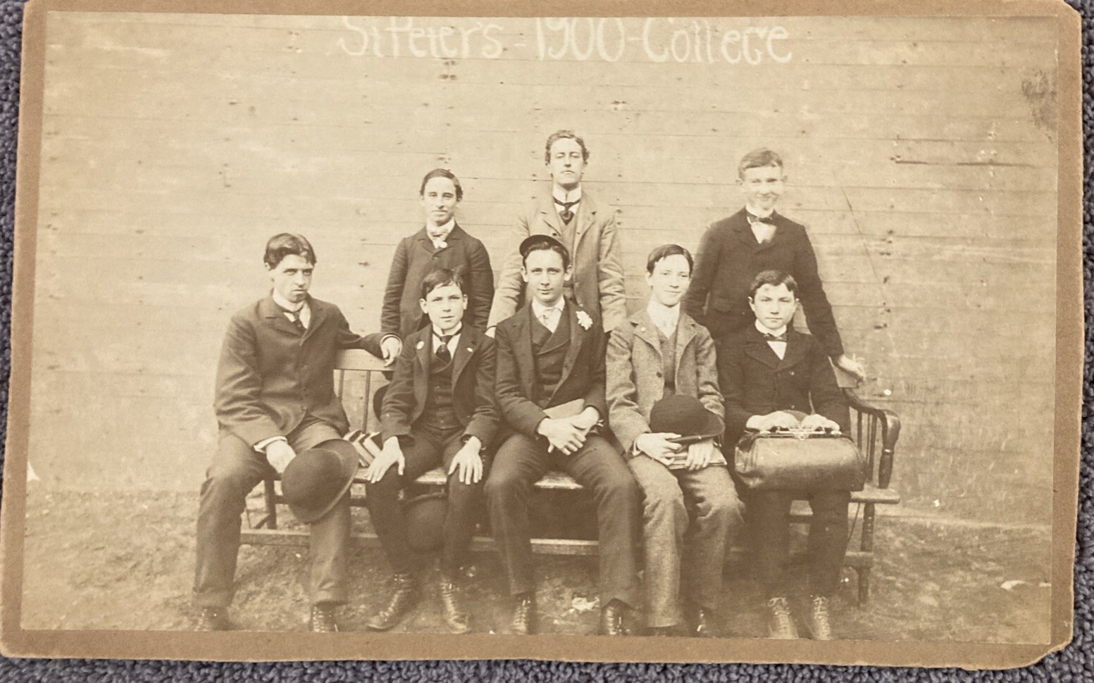 1900 St Peters College Group Photo Boys With Bowler Hats And Books 1900 St Peters College Group Photo Boys With Bowler Hats And Books