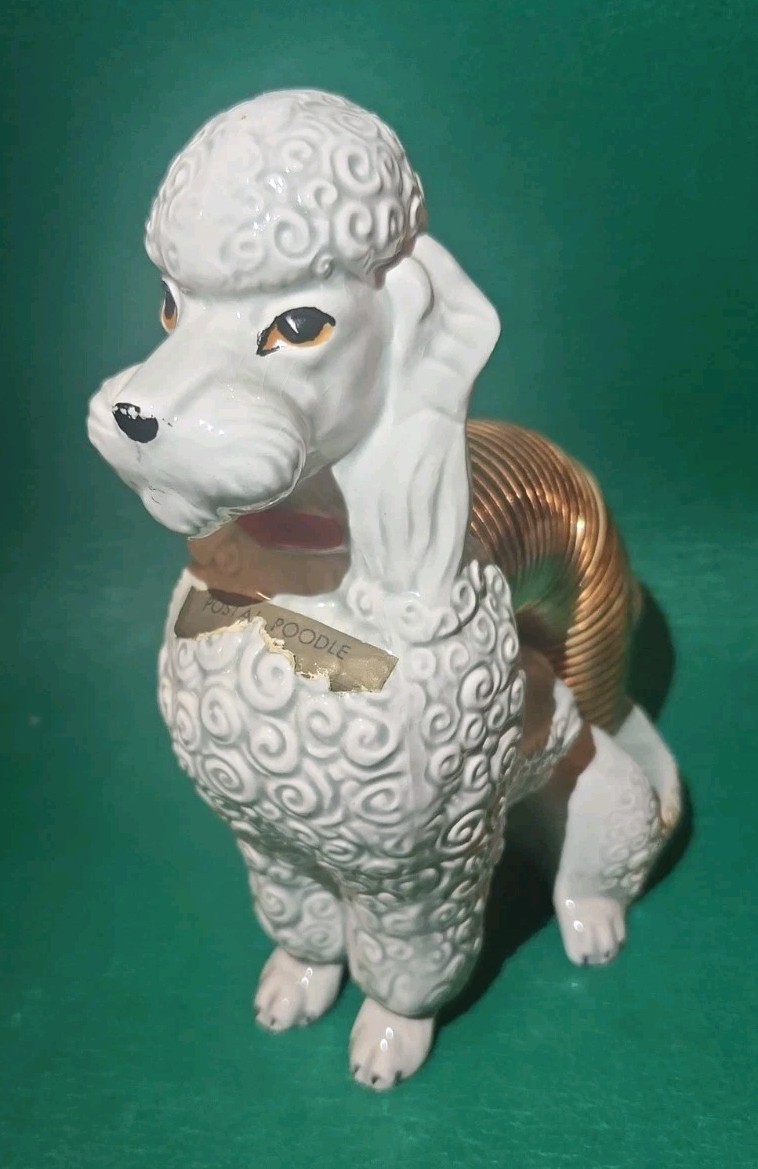 Vintage Marston Postal Poodle Letter Holder, California Pottery Ceramic Figurine Vintage Marston Postal Poodle Letter Holder, California Pottery Ceramic Figurine