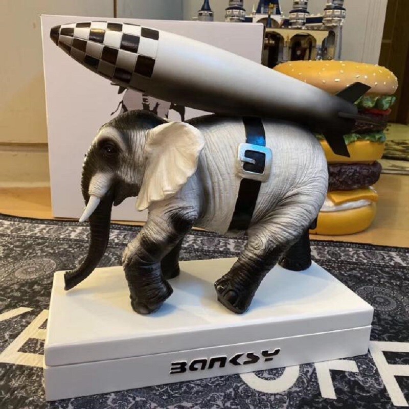 Banksy Elephants In War Censer Artistic Figure Decorative Collectible New Stock