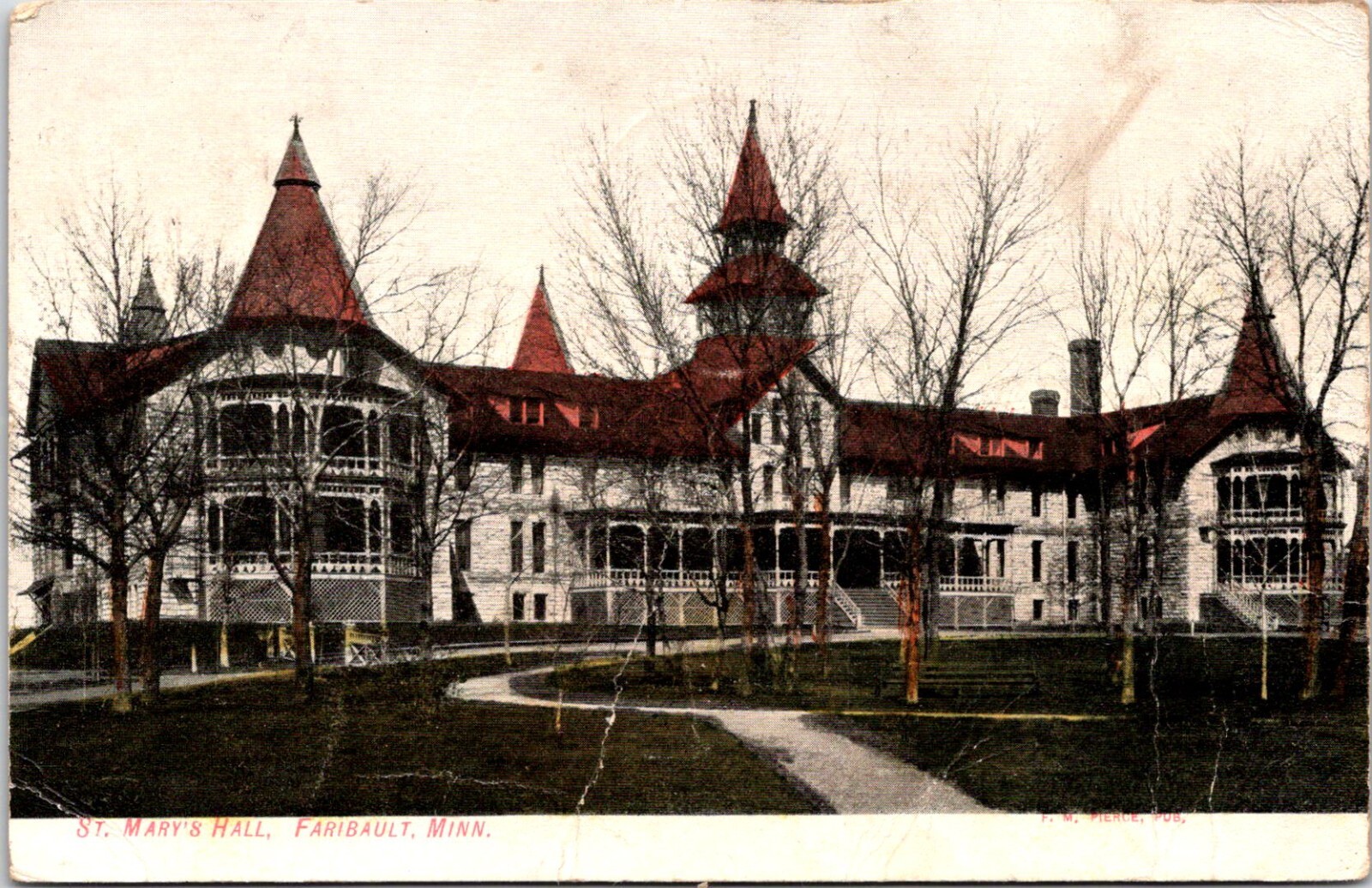 Postcard 1907 Saint Marys Hall Faribault Minnesota D3