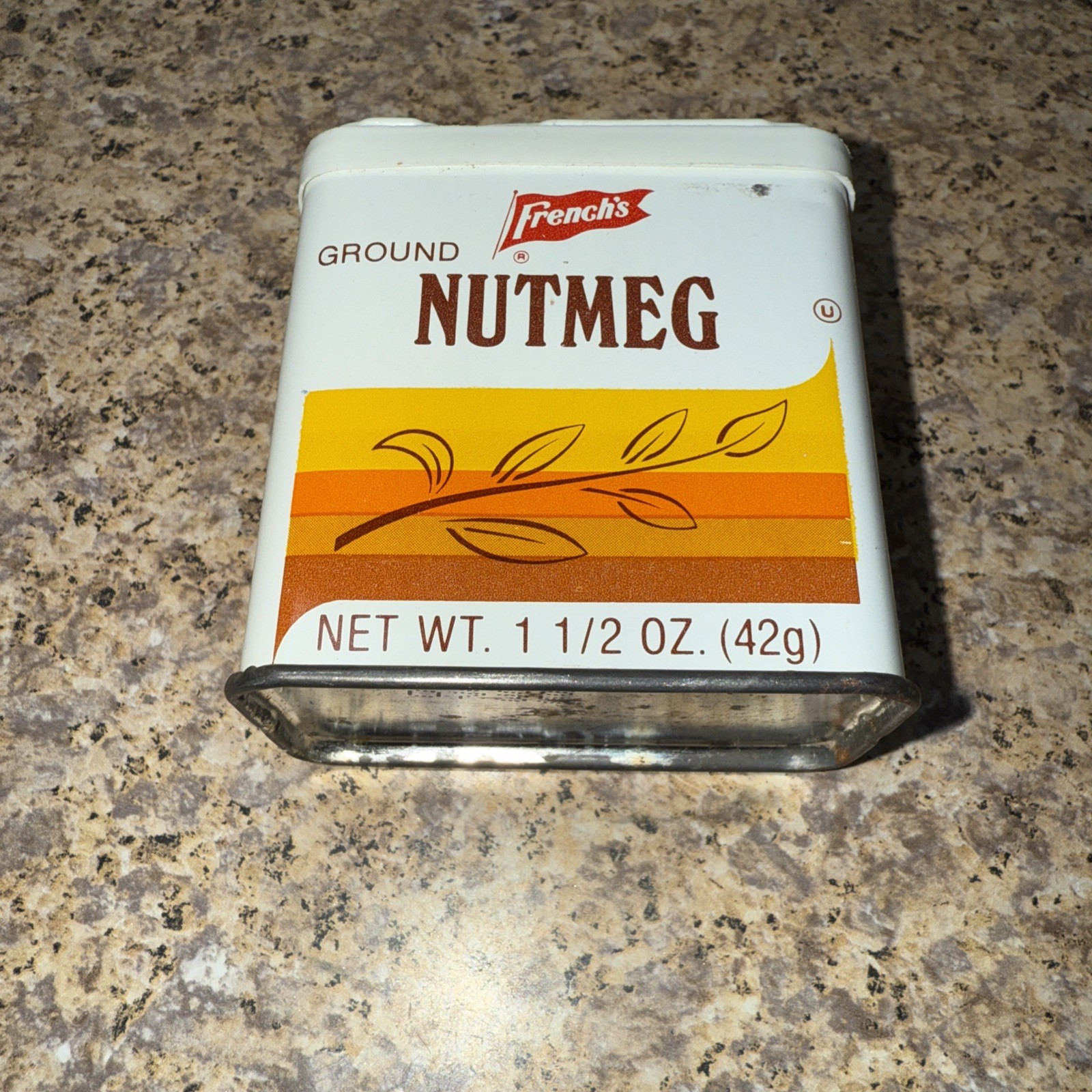 VINTAGE FRENCH'S SPICE TIN 1980's NUTMEG 1 1/2 Retro VINTAGE FRENCH'S SPICE TIN 1980's NUTMEG 1 1/2 Retro