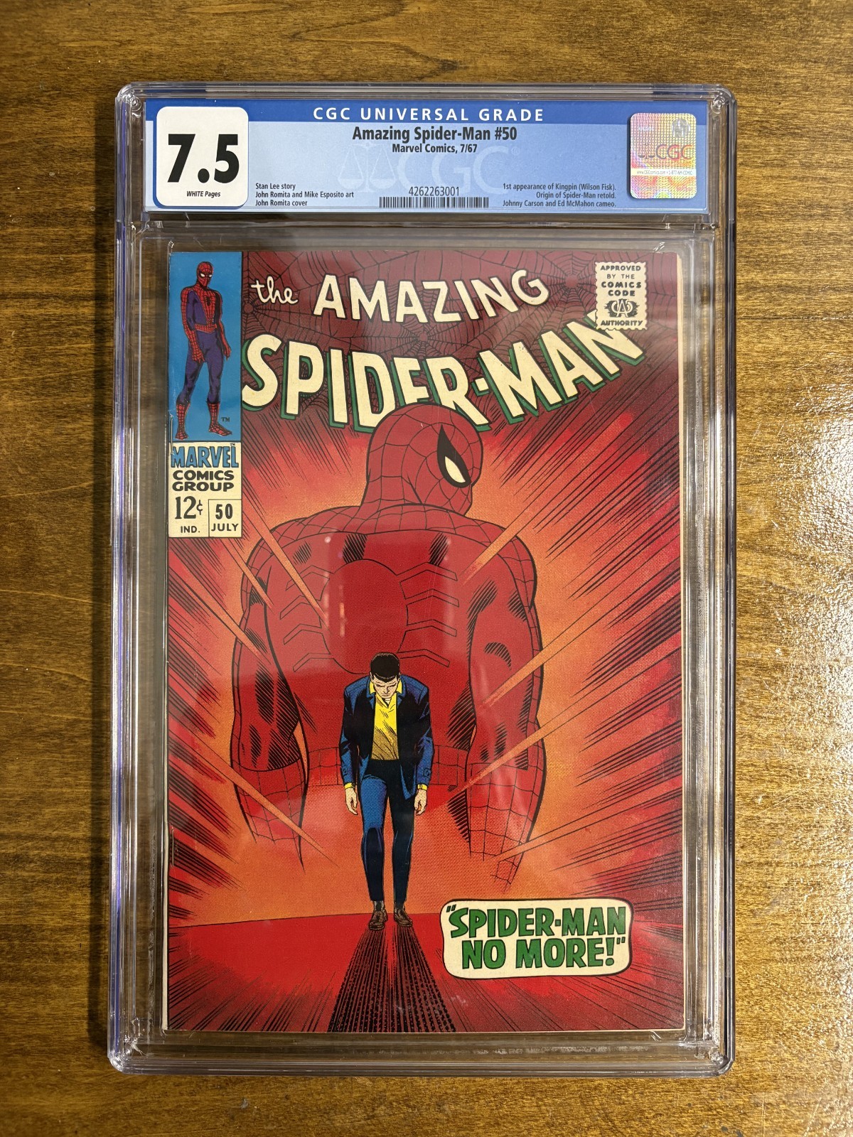 AMAZING SPIDER-MAN #50 - CGC 7.5 - 1st Kingpin - John Romita - Stan Lee - 1967 AMAZING SPIDER-MAN #50 - CGC 7.5 - 1st Kingpin - John Romita - Stan Lee - 1967