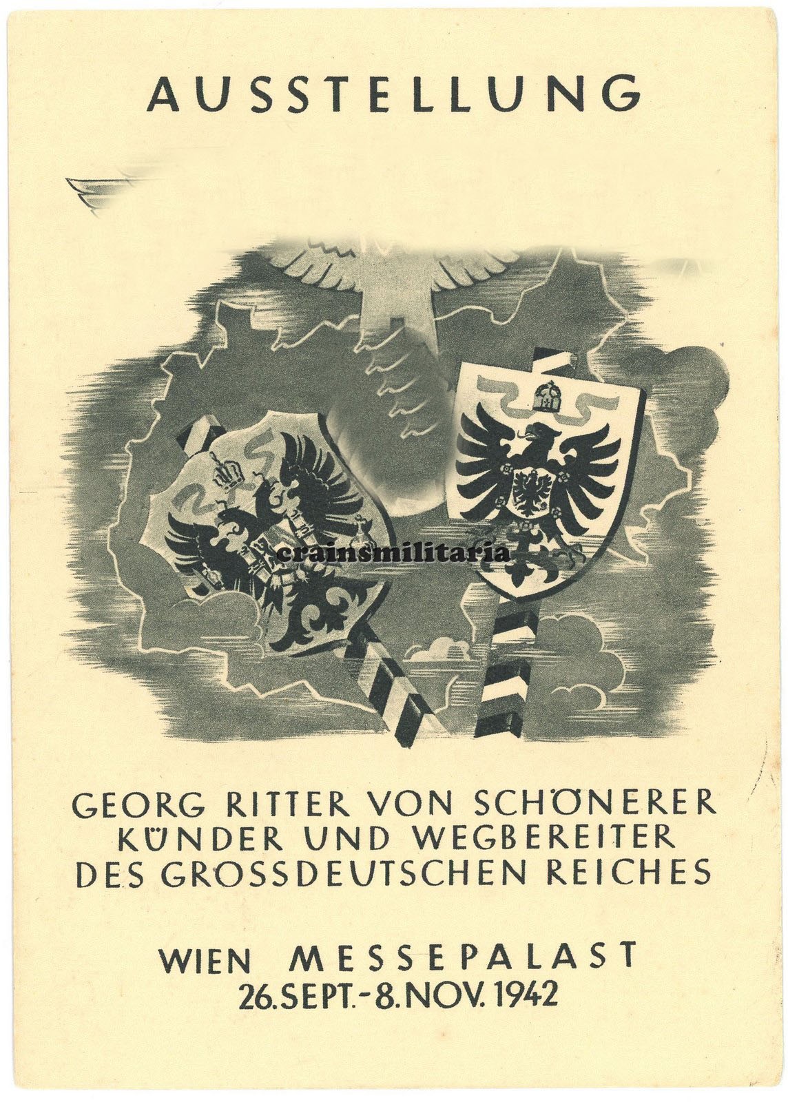 Genuine Postcard exhibition Georg Ritter von Schönerer in Vienna Exhibition Palace 1942