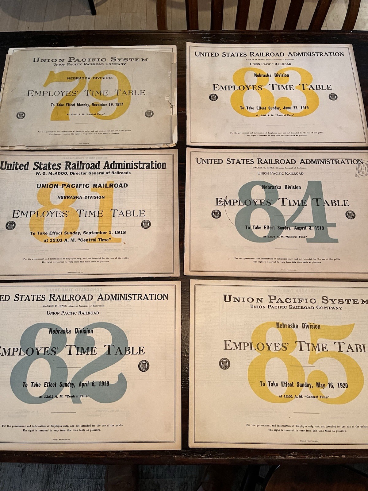 Union Pacific Employee Timetables Nebraska Div. Lot of 63 1917-1933 