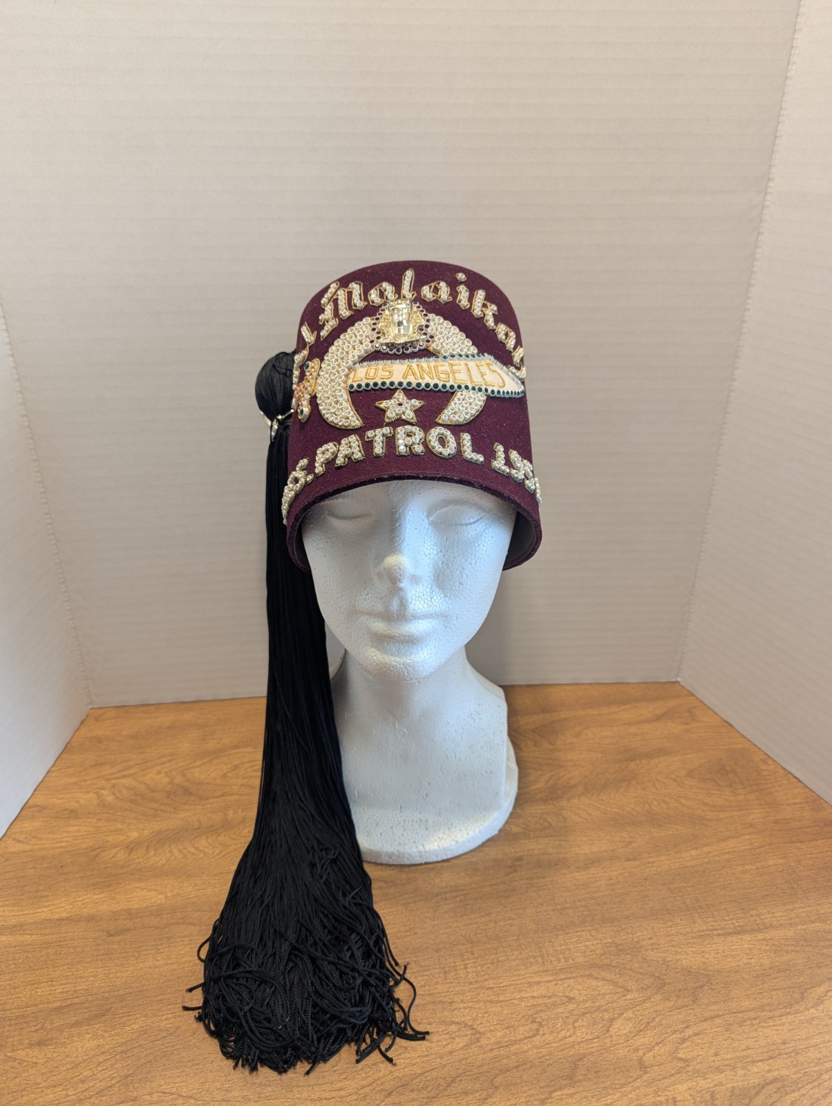 Shriner Al Malaikah President Fez Hat 1951 Very Ornate Nice Condition RARE