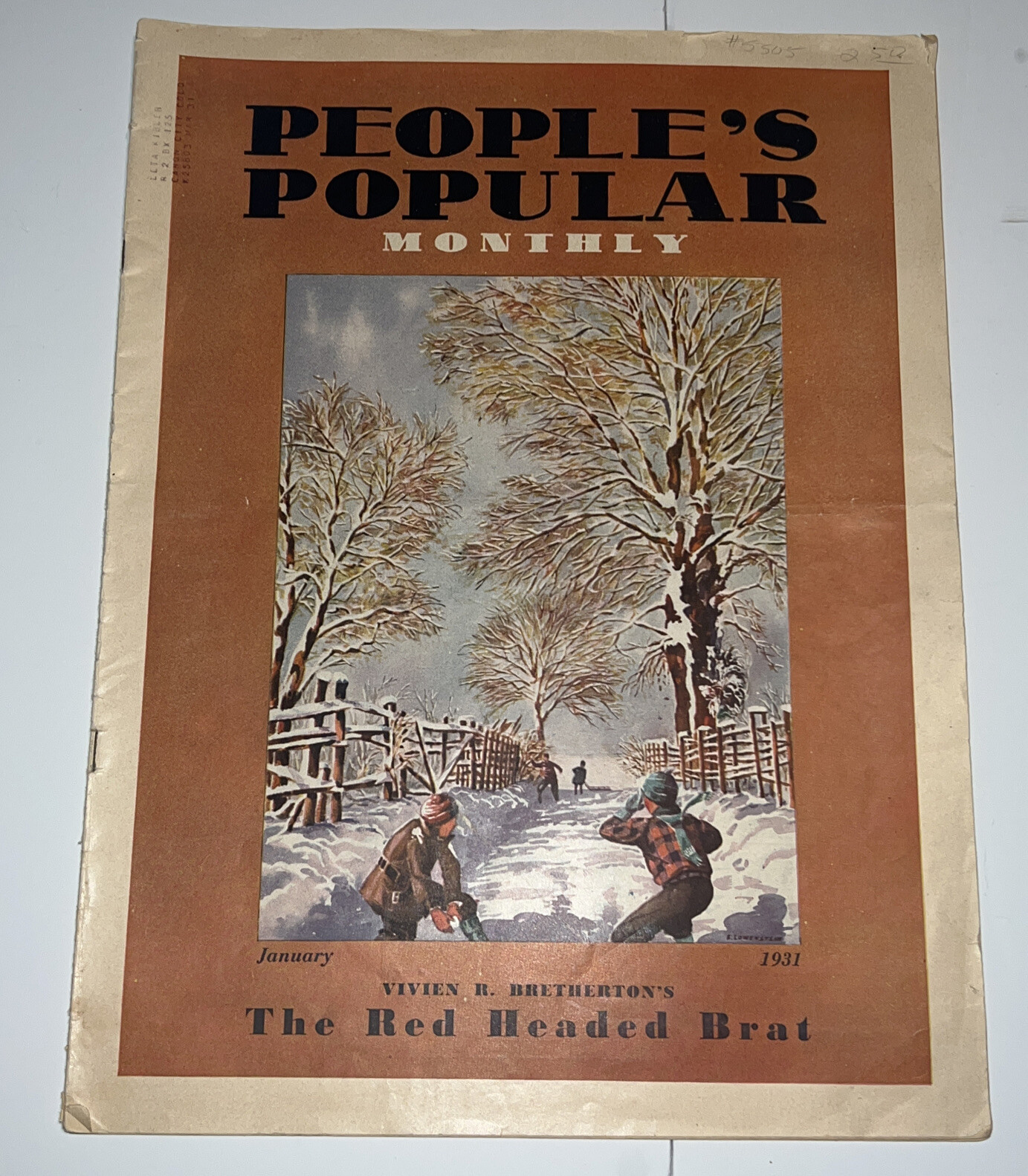 Vintage peoples popular monthly magazine January 1931 The Red Headed Brat