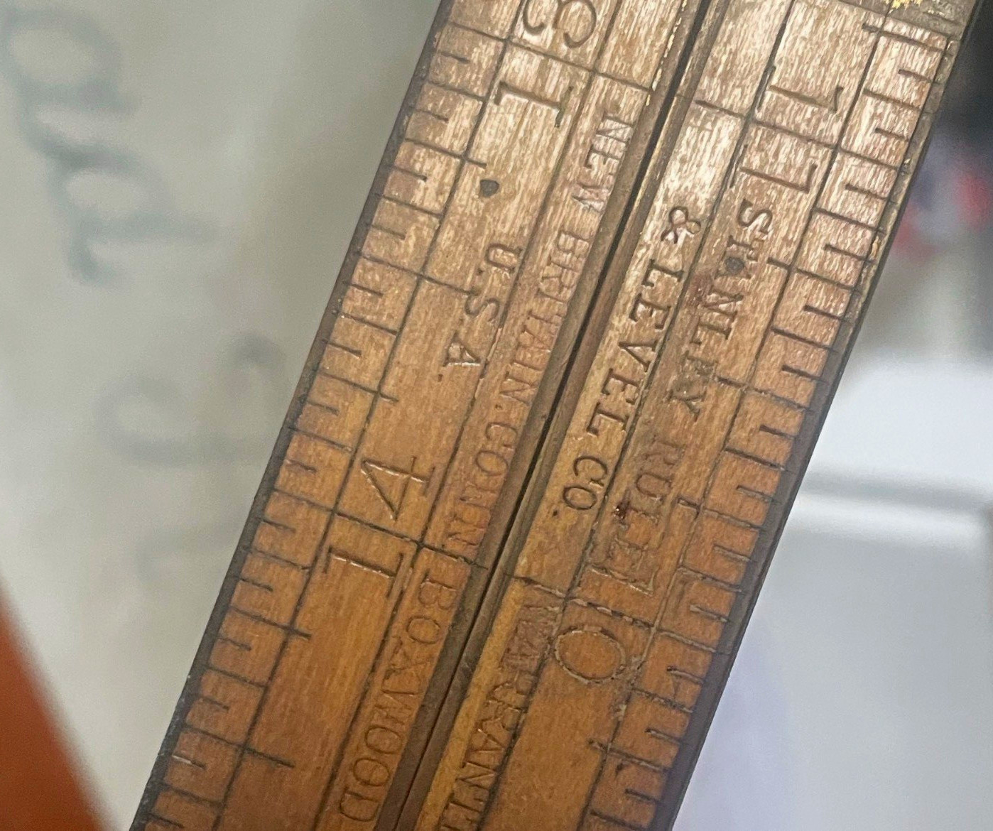 Stanley Rule & Level Co. Vintage Original Boxwood Folding Ruler USA Stanley Rule & Level Co. Vintage Original Boxwood Folding Ruler USA