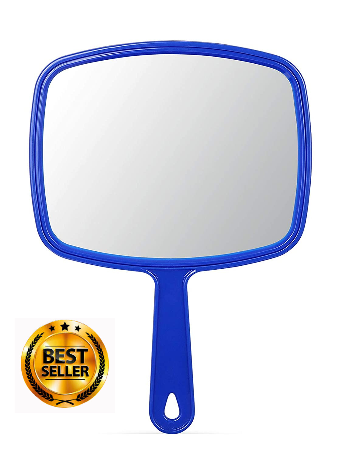 American Old Hand Mirror, Handheld Mirror with Handle Blue