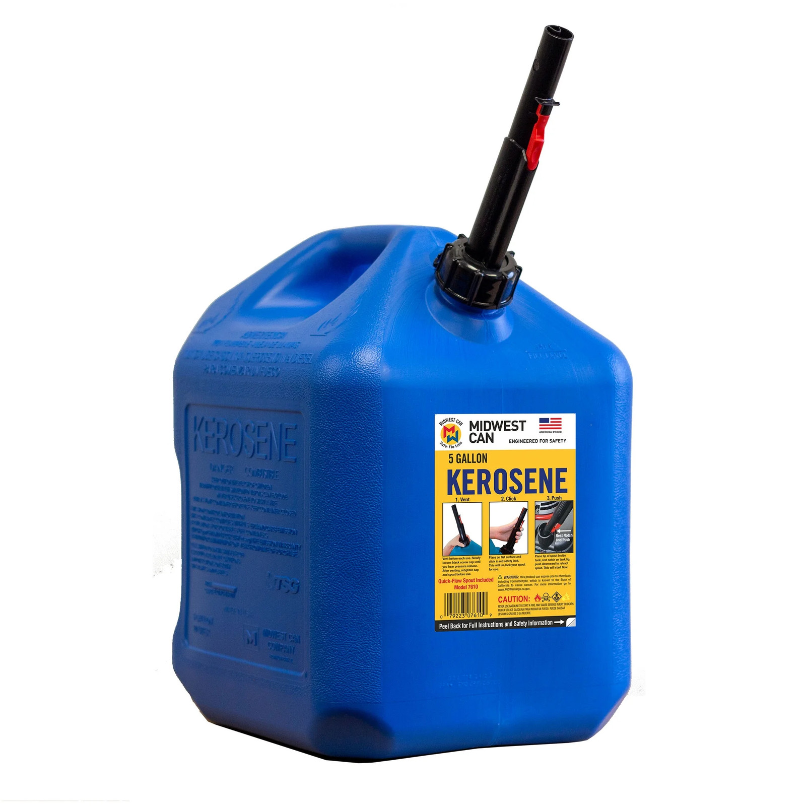 Blue 5 Gallon Kerosene Can with Auto Shut off Spout, Model 7610-2 Blue 5 Gallon Kerosene Can with Auto Shut off Spout, Model 7610-2