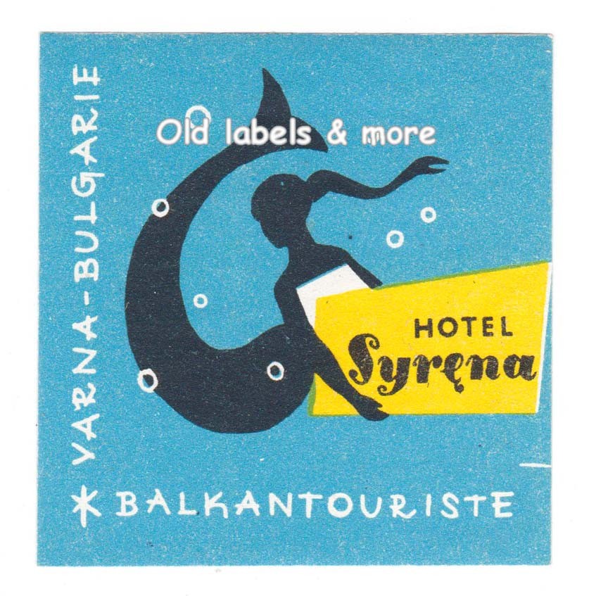 x5779 Hotel Syrena VARNA Вulgarie luggage label suitcase sticker - MERMAID