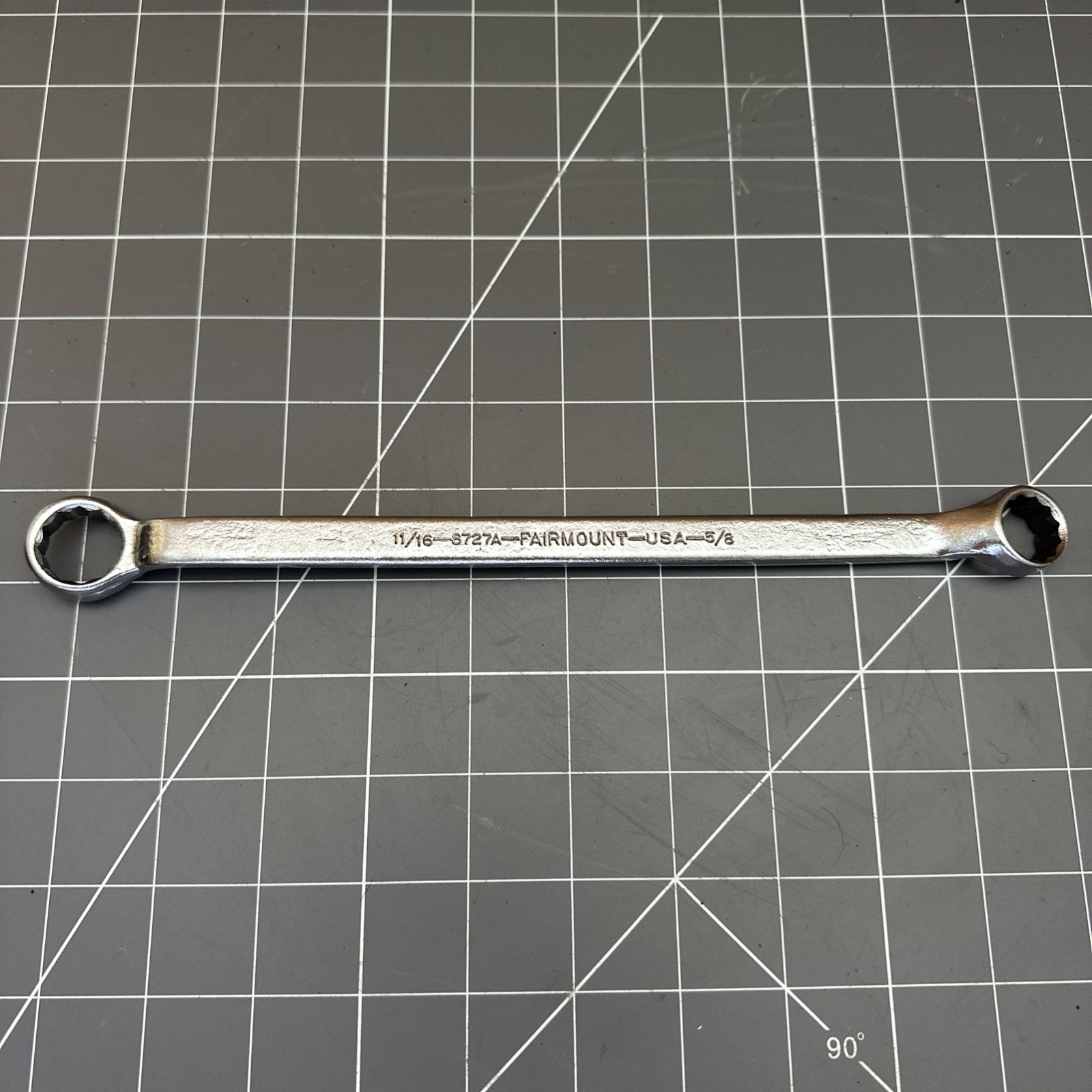 Fairmount 8727A 12 Point Box End Wrench 11/16” & 5/8” In. SAE Vintage USA Minty Fairmount 8727A 12 Point Box End Wrench 11/16” & 5/8” In. SAE Vintage USA Minty