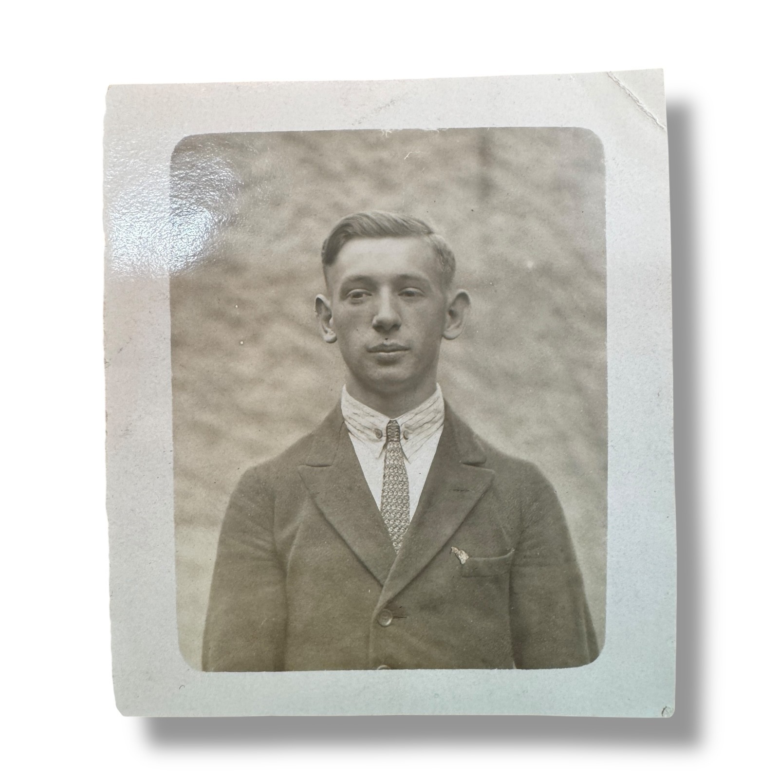 VTG 1920s Young Man Portrait Original Photo Germany Signed Back Ludwig