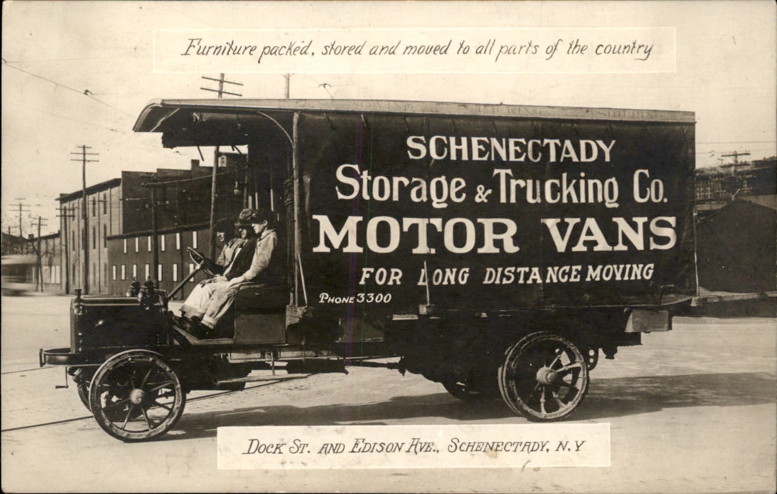 Schenectady NY Storage & Trucking Co. Motor Vans c1914 Real Photo Postcard bhn