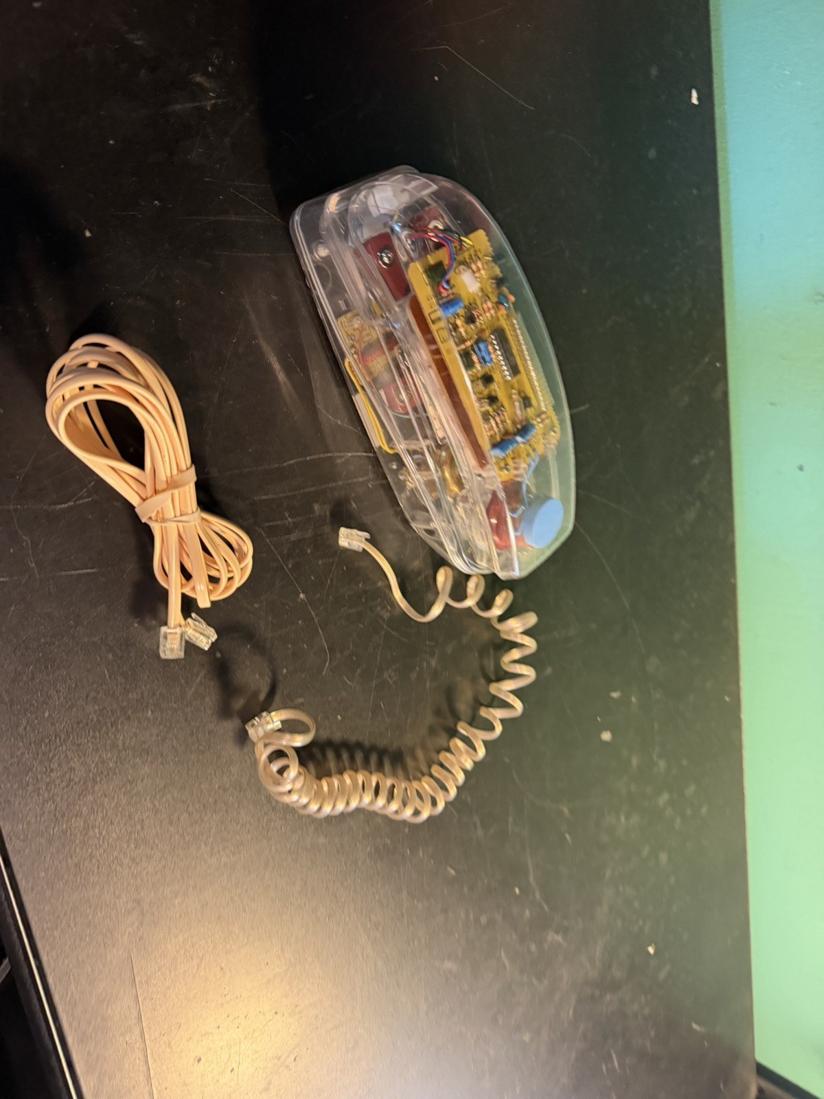 VTG Columbia Transparent Trim Wired Telephone Works