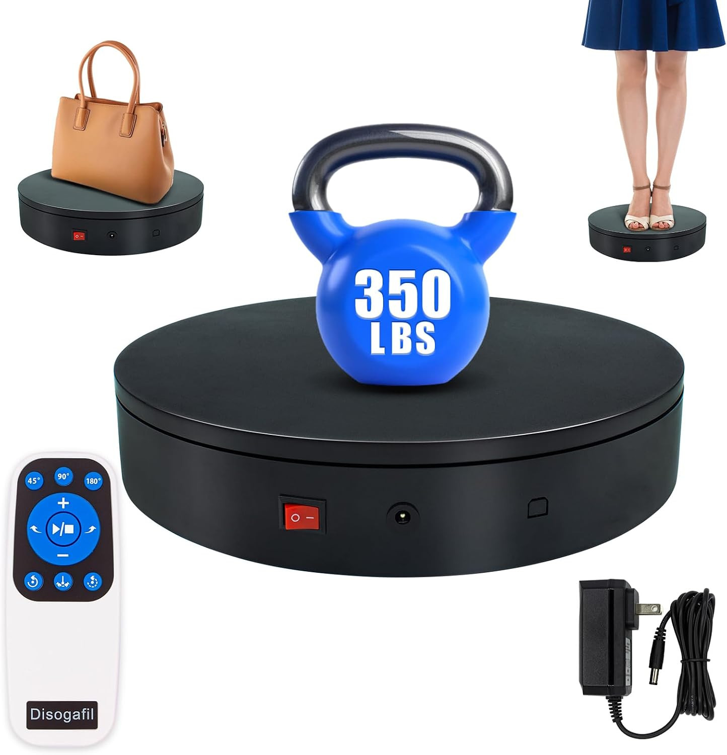 360 Rotating Platform, 12.6 Inch /32Cm Motorized Electric Turntable, 350Lbs