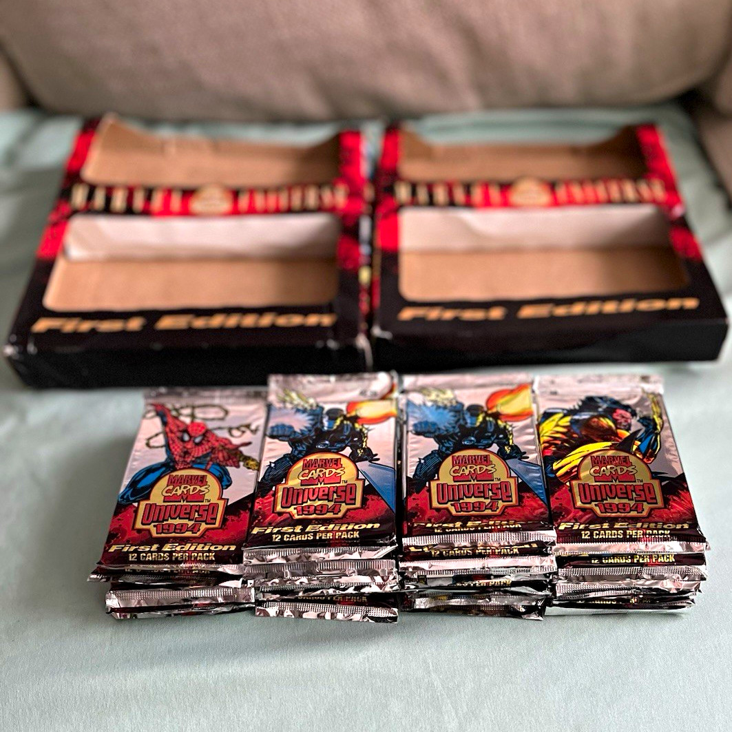 Fleer Marvel Universe 1994 1st Edition sealed jumbo packs (38 pack lot) Fleer Marvel Universe 1994 1st Edition sealed jumbo packs (38 pack lot)