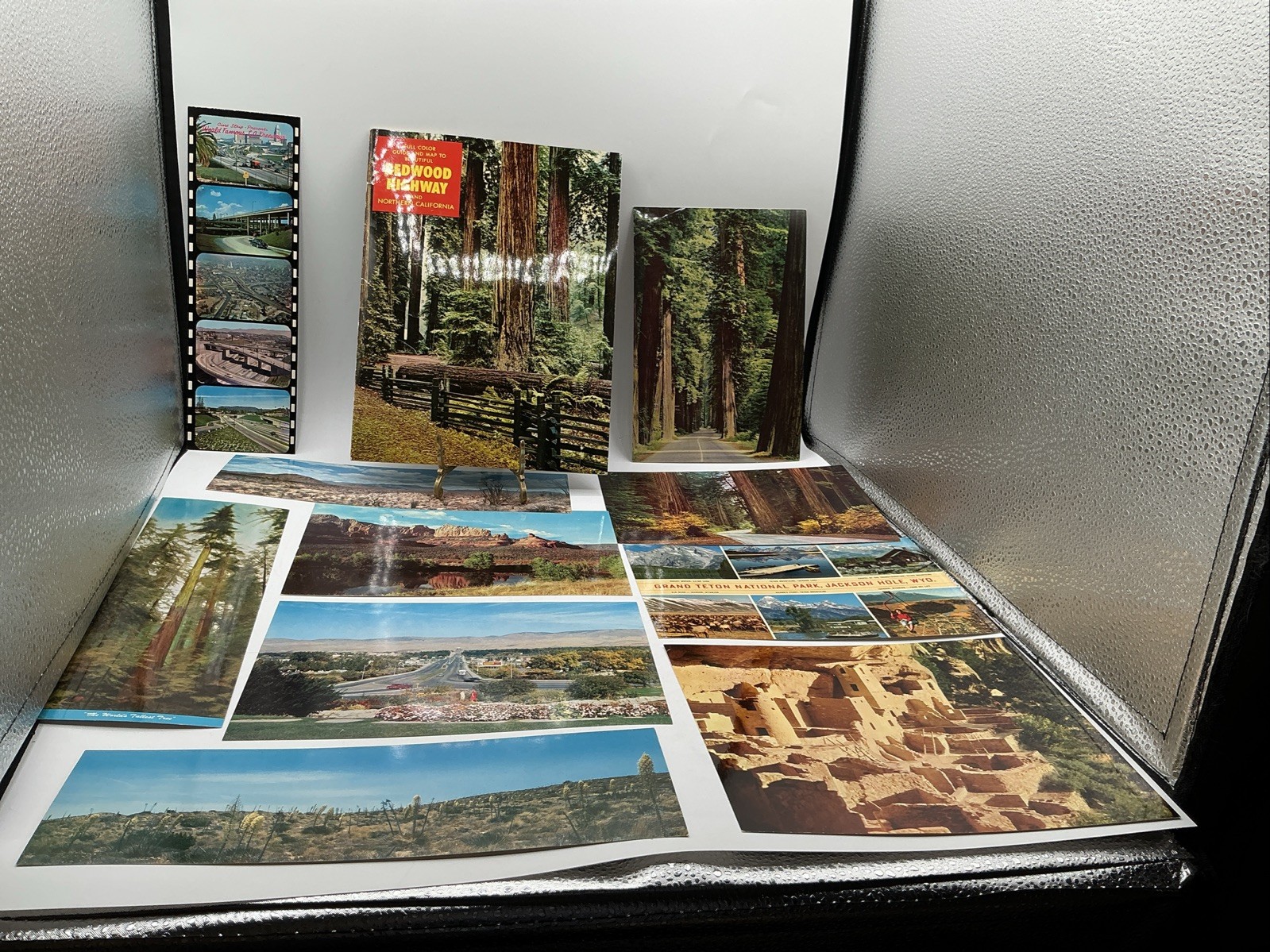 1954 Vintage Redwood Highway California Travel Guide Brochure & Giant Postcards 1954 Vintage Redwood Highway California Travel Guide Brochure & Giant Postcards