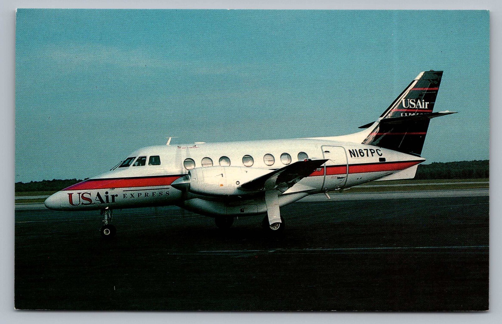 USAir Express CCAir BAe 3101 Jetstream 31 N167PC Airplane 710 Vtg Postcard P9 USAir Express CCAir BAe 3101 Jetstream 31 N167PC Airplane 710 Vtg Postcard P9