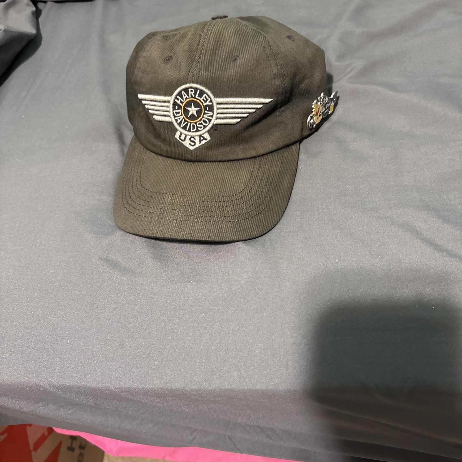 VTG 2004 Harley-Davidson Fat Boy Strapback/Snapback & Official 2009 Daytona Pin