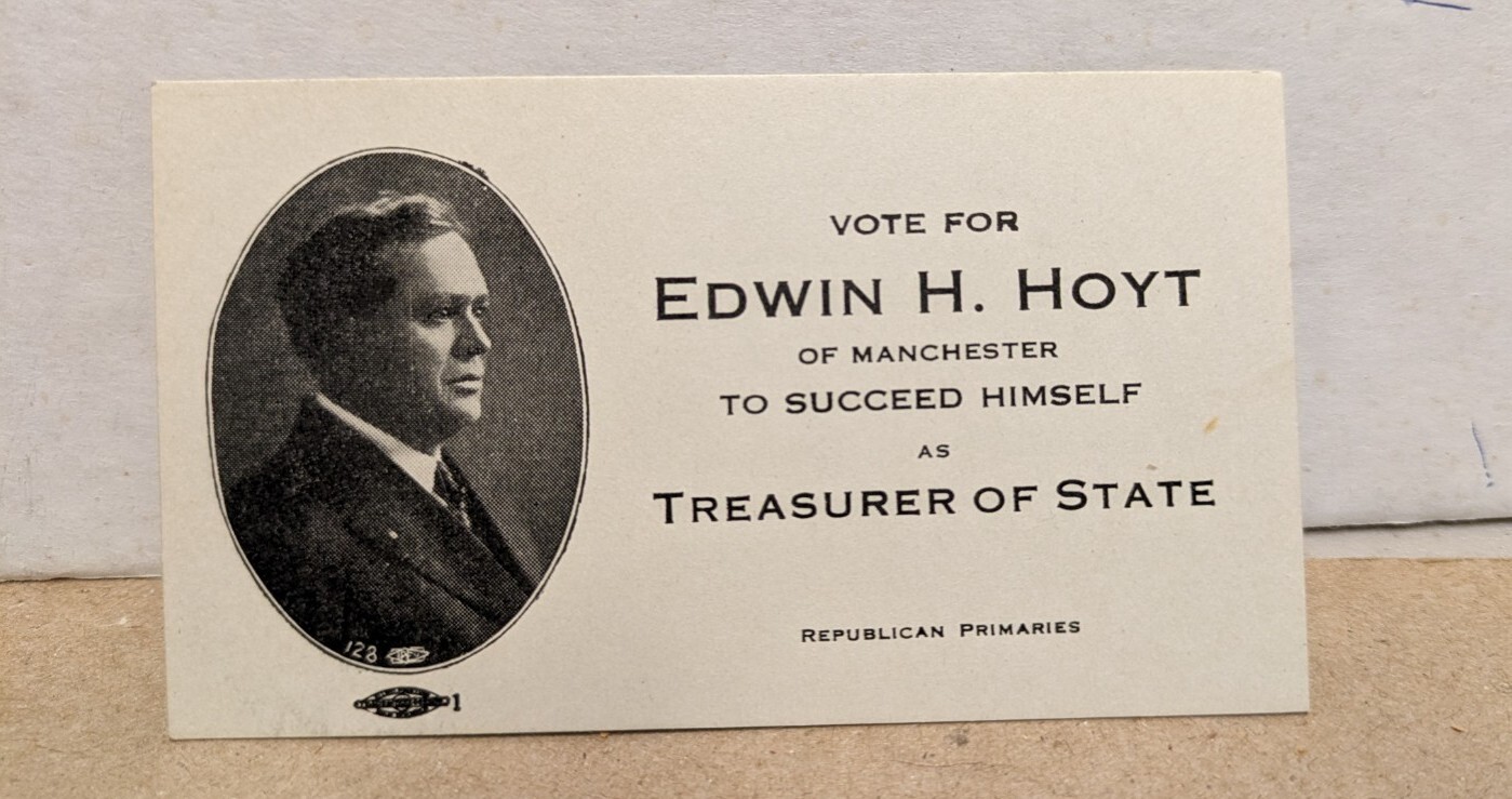 1918 Vote For Edwin H. Hoyt Treasurer Of State Of Iowa Business Calling Card(s)