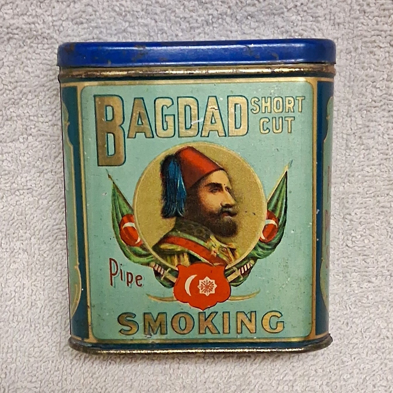 Vintage 1890\'s  Bagdad Short Cut Pipe Smoking Tobacco Tin. American Tobacco Co.