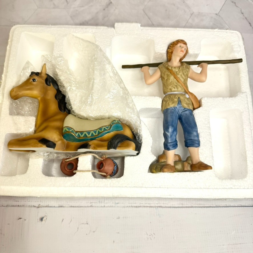 Vtg Hawthorne Village Thomas Kinkade Loyal Horse Humble Peasant Nativity 2004
