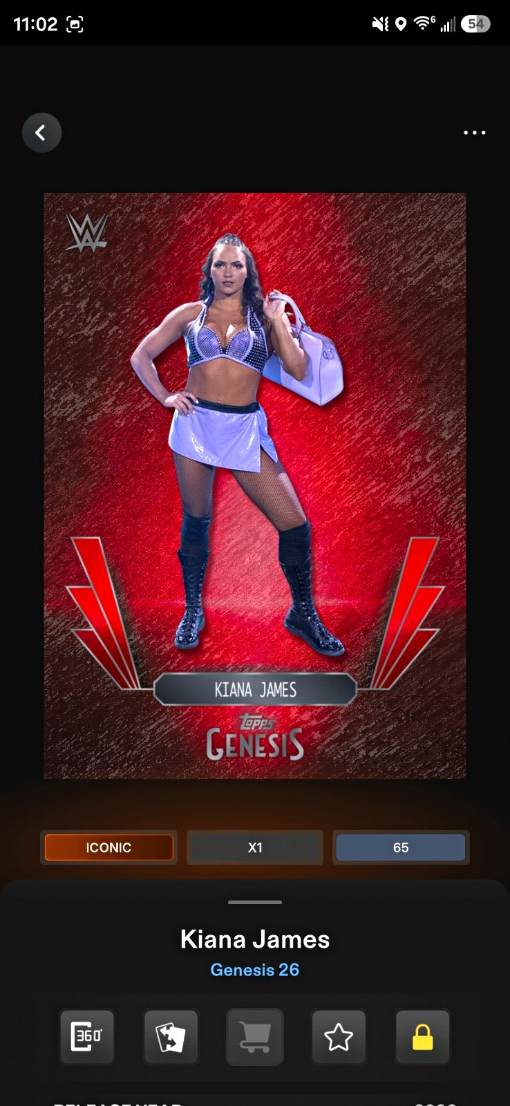 Digital Topps 2026 WWE Genesis 26 Kiana James Red Shimmer Base