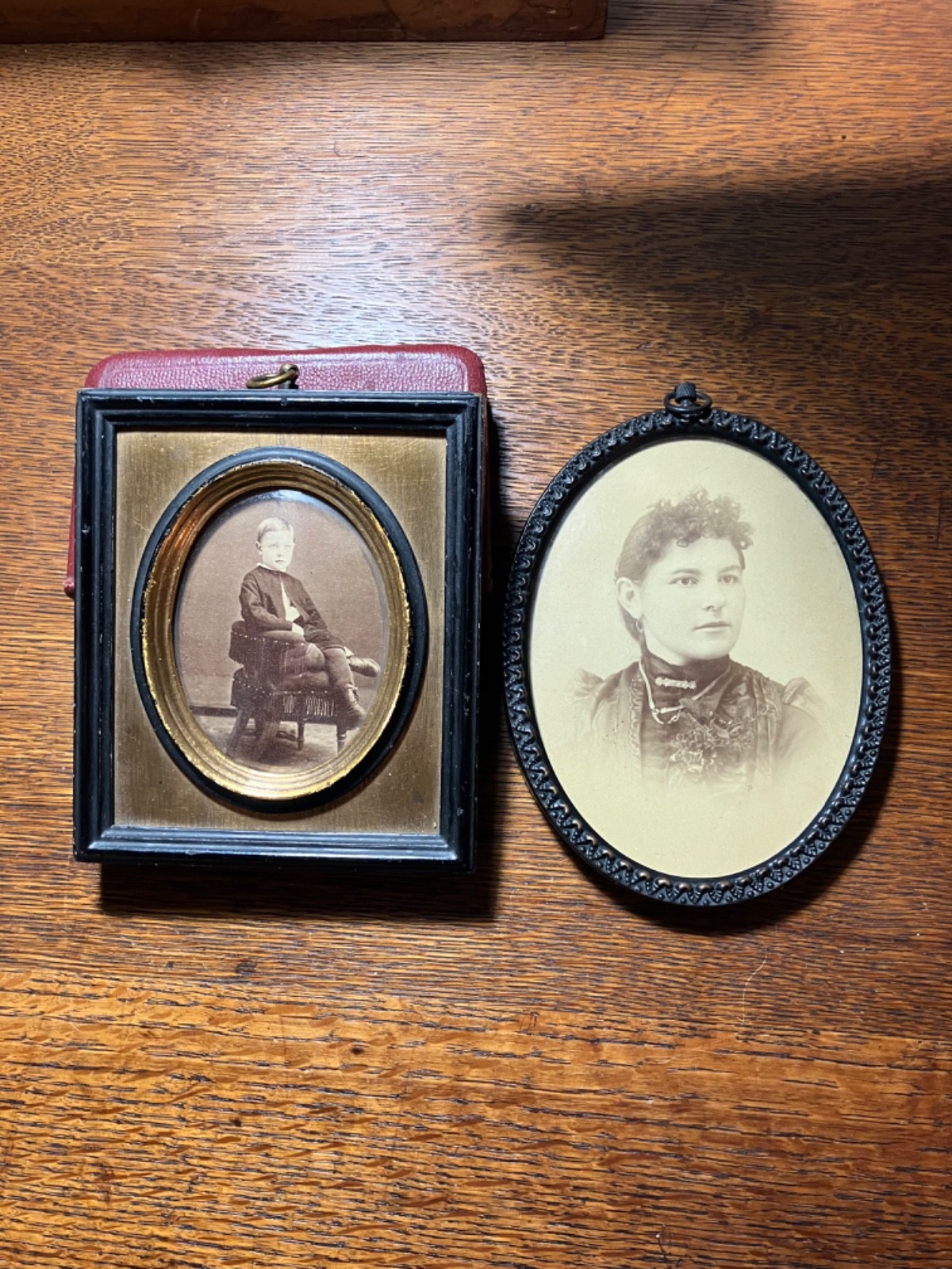 Two Victorian Child Photographs Young Boy & Young Girl