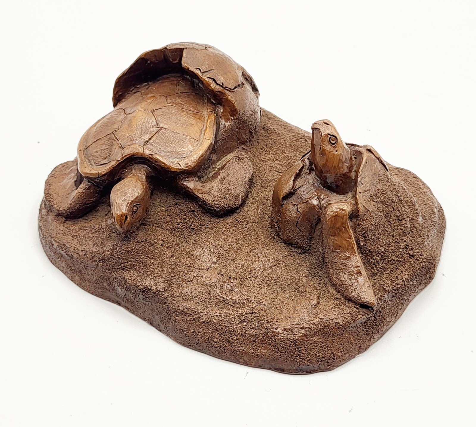 VTG Baby Sea Turtles Hatchlings Sculpture Home Decor Woodcrest Creations USA