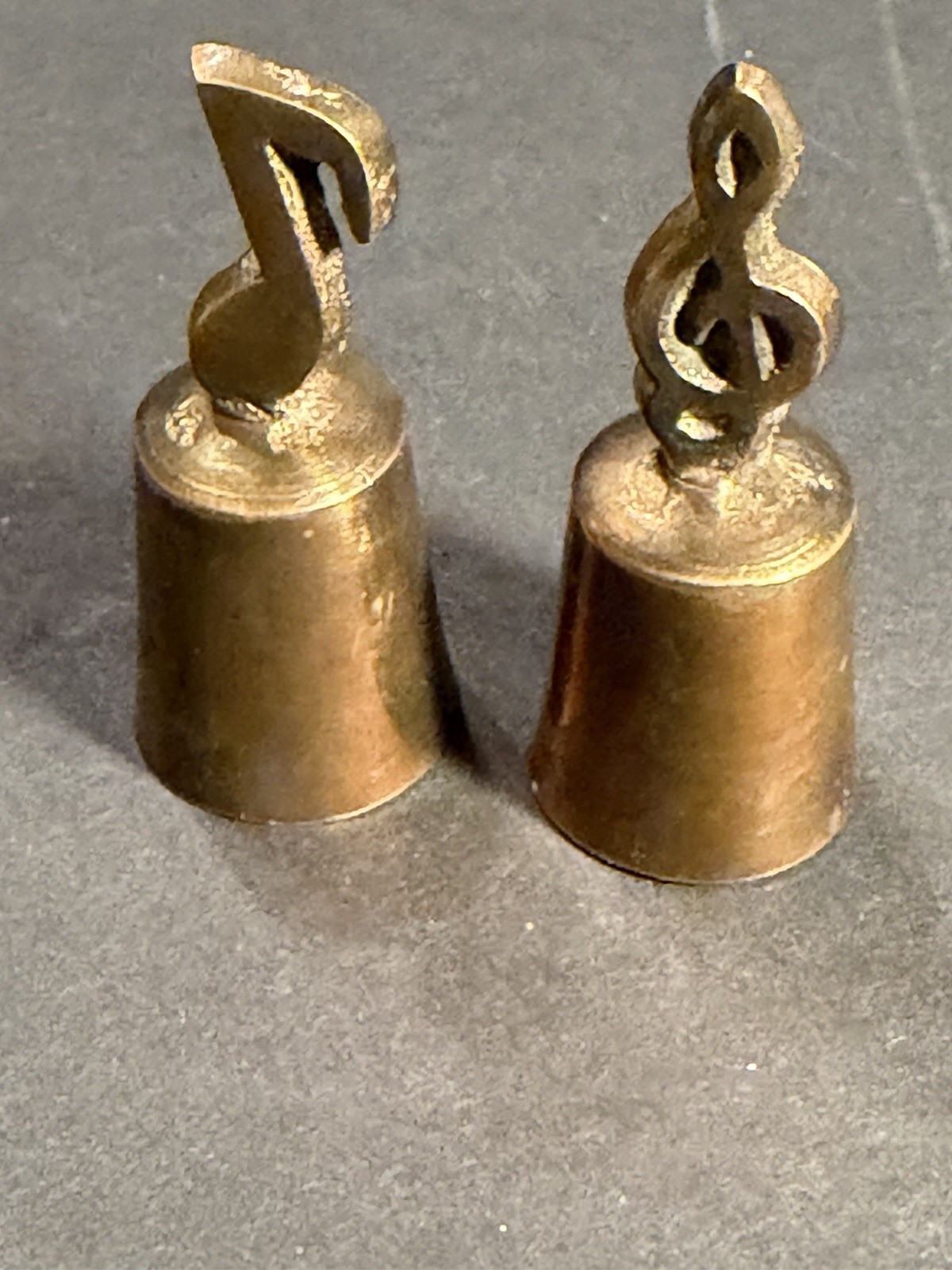 VTG Brass Music Note Treble Clef Figurines Paperweight Statue Desk Decor Pair