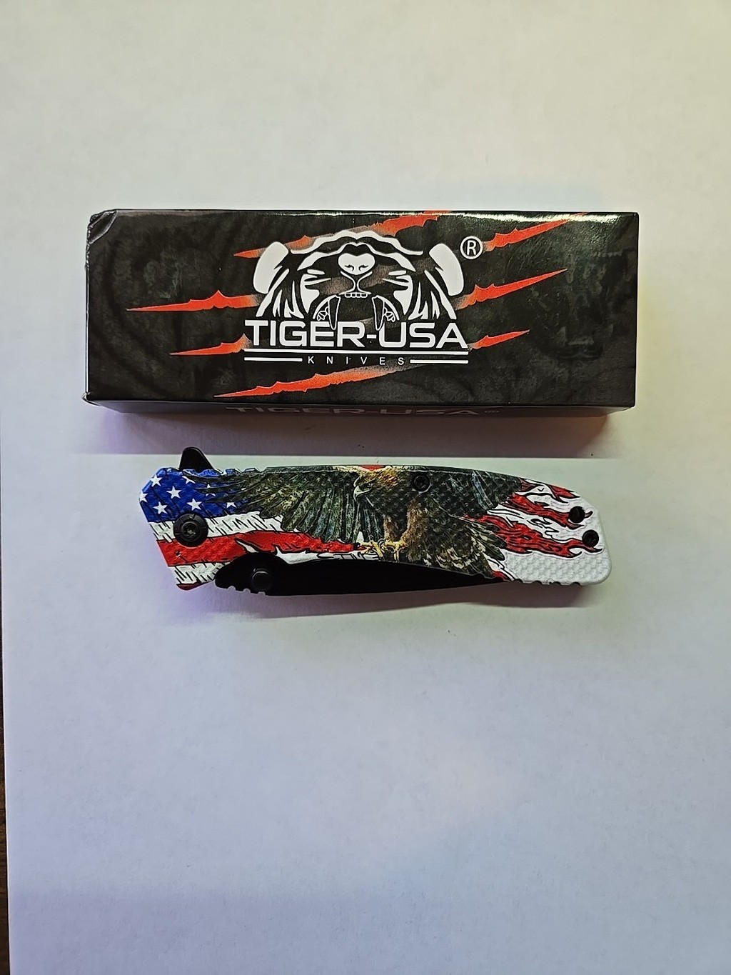 Brand New Tiger USA Spring Assisted Knife Sj-1025-H EDC Sharp Blade Belt Clip Brand New Tiger USA Spring Assisted Knife Sj-1025-H EDC Sharp Blade Belt Clip